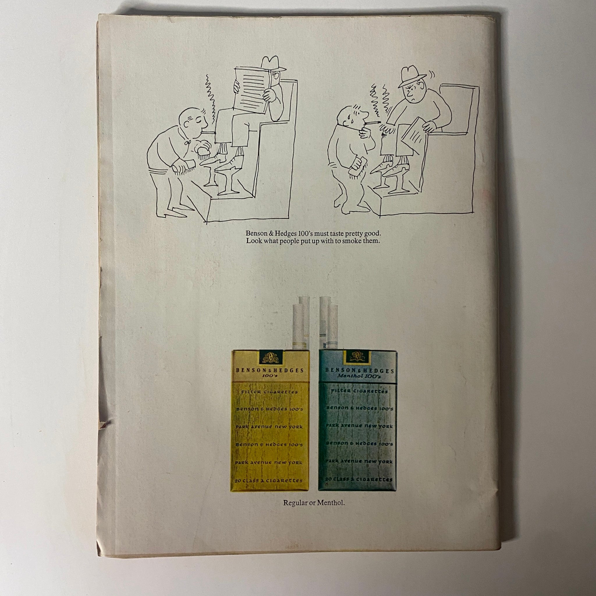 Advertisement page from Time Magazine November 28, 1969 for Benson & Hedges 100's cigarettes, showcasing cartoon illustrations and product details.