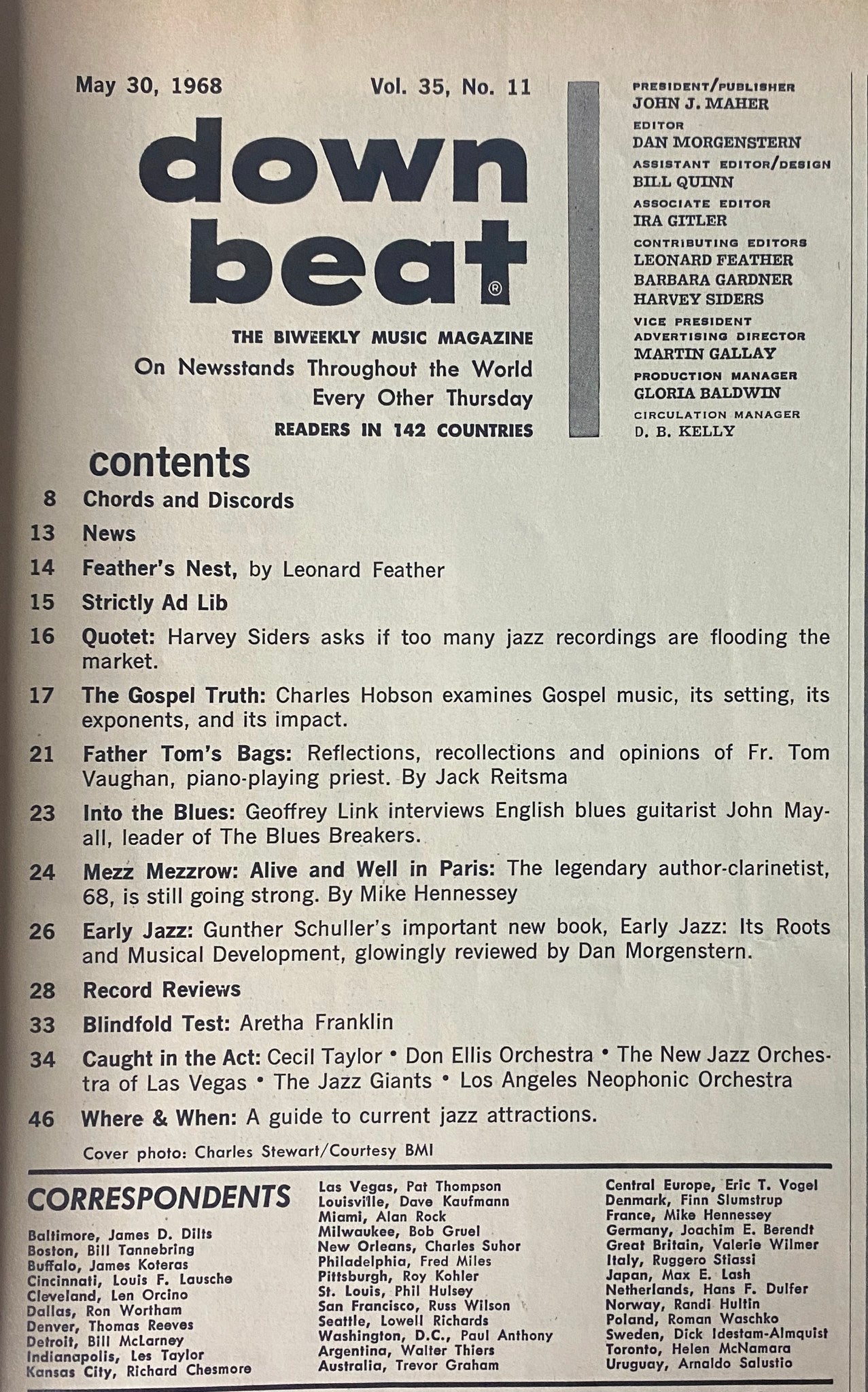 Down Beat Magazine May 30, 1968 Gunther Schuller A Jazz Literature Milestone