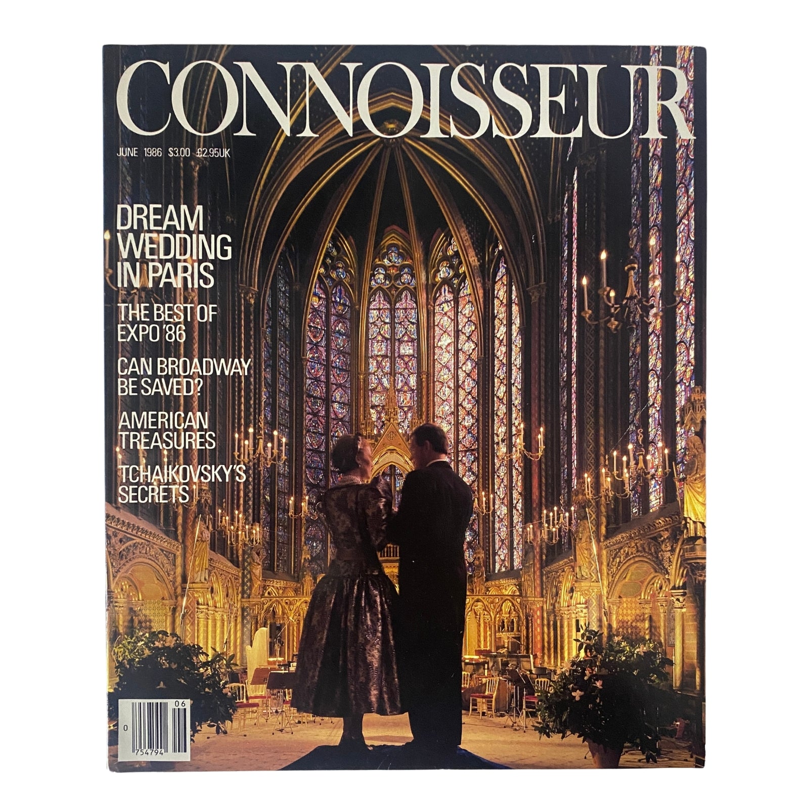 Connoisseur Magazine June 1986 Dream Wedding in Paris No Label VG