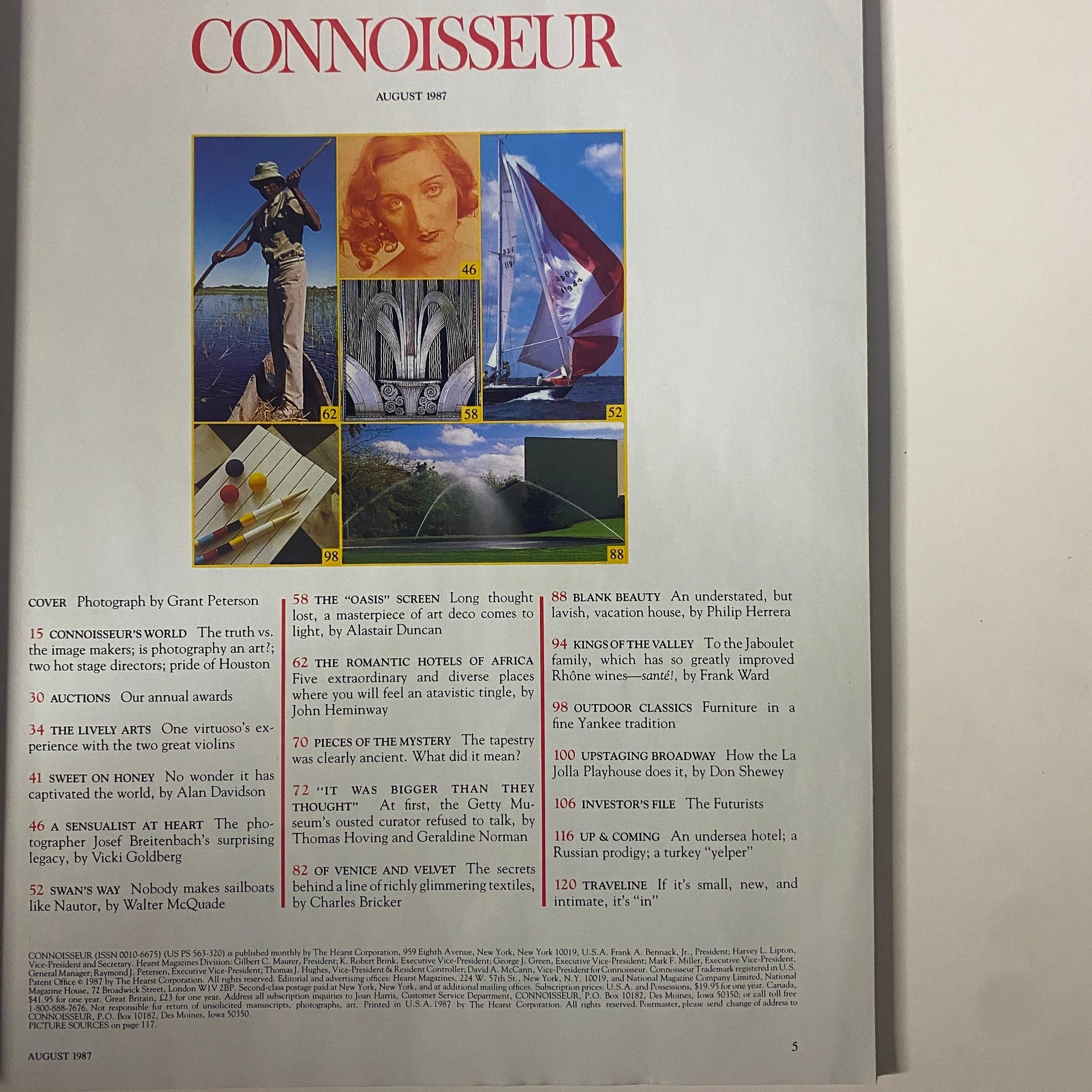 Connoisseur Magazine August 1987 Abuzzy Over Honey No Label VG