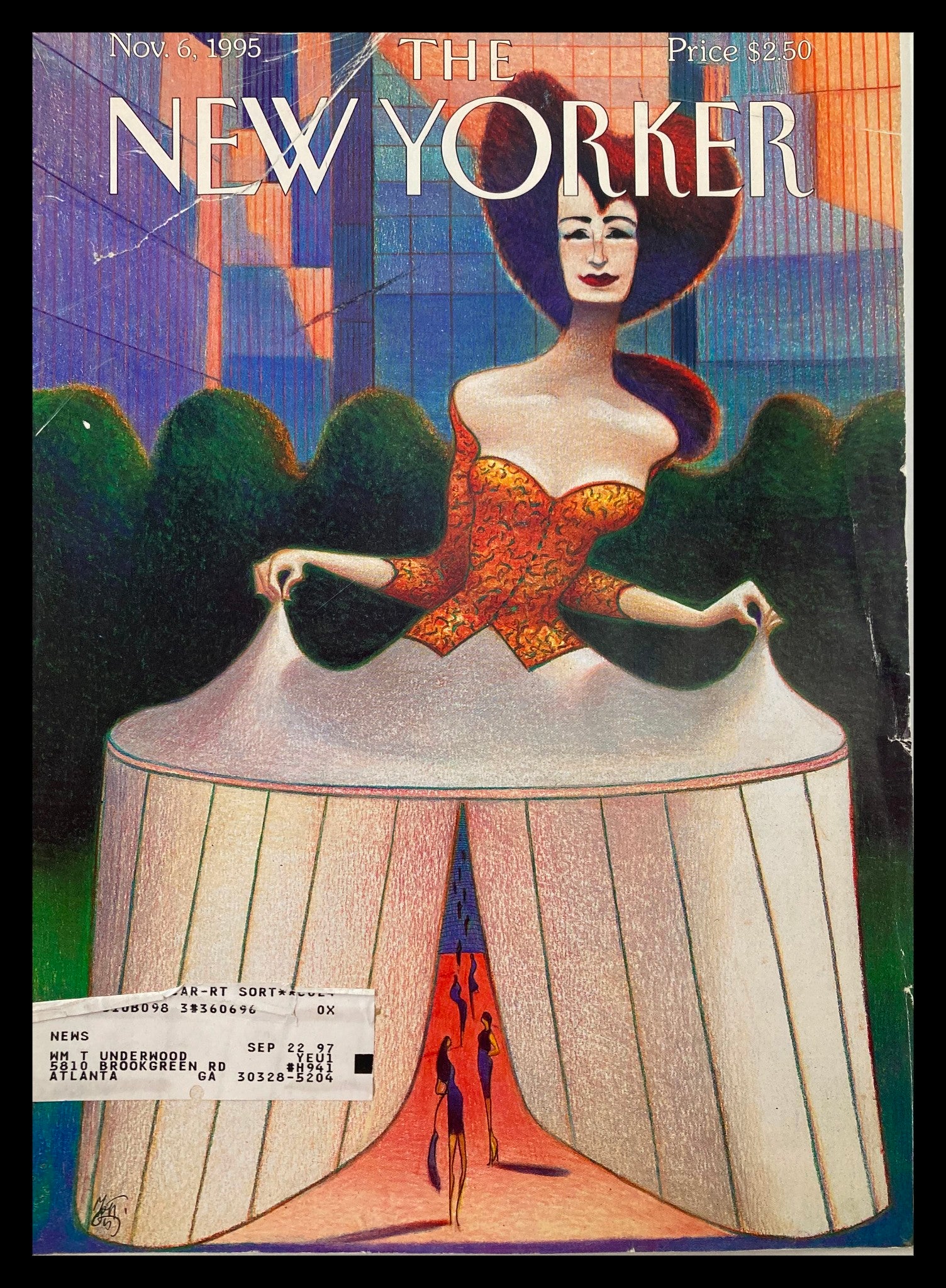 COVER ONLY The New Yorker November 6 1995 Fashion Show by Lorenzo Mattotti