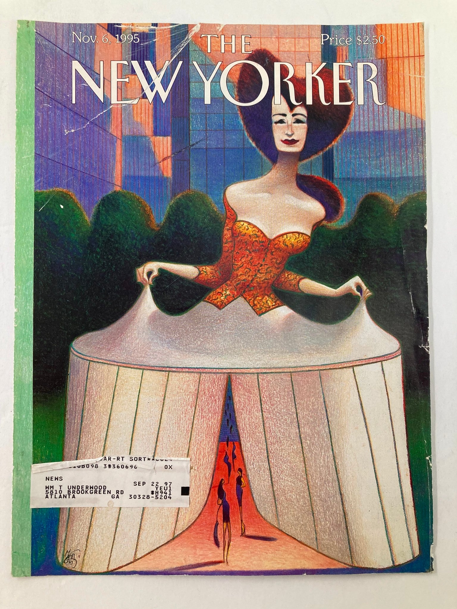 COVER ONLY The New Yorker November 6 1995 Fashion Show by Lorenzo Mattotti