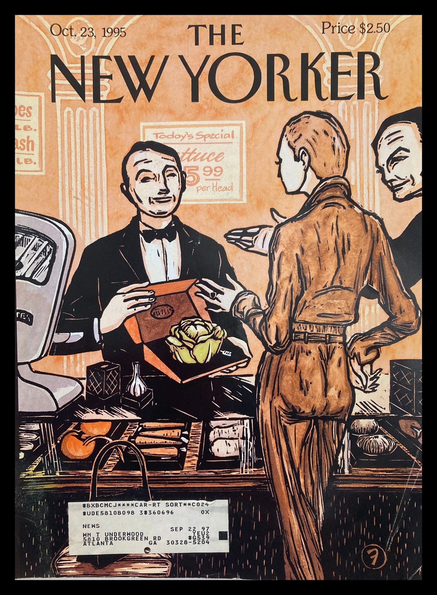 COVER ONLY The New Yorker October 23 1995 Haute Cuisine by Andrei Francois