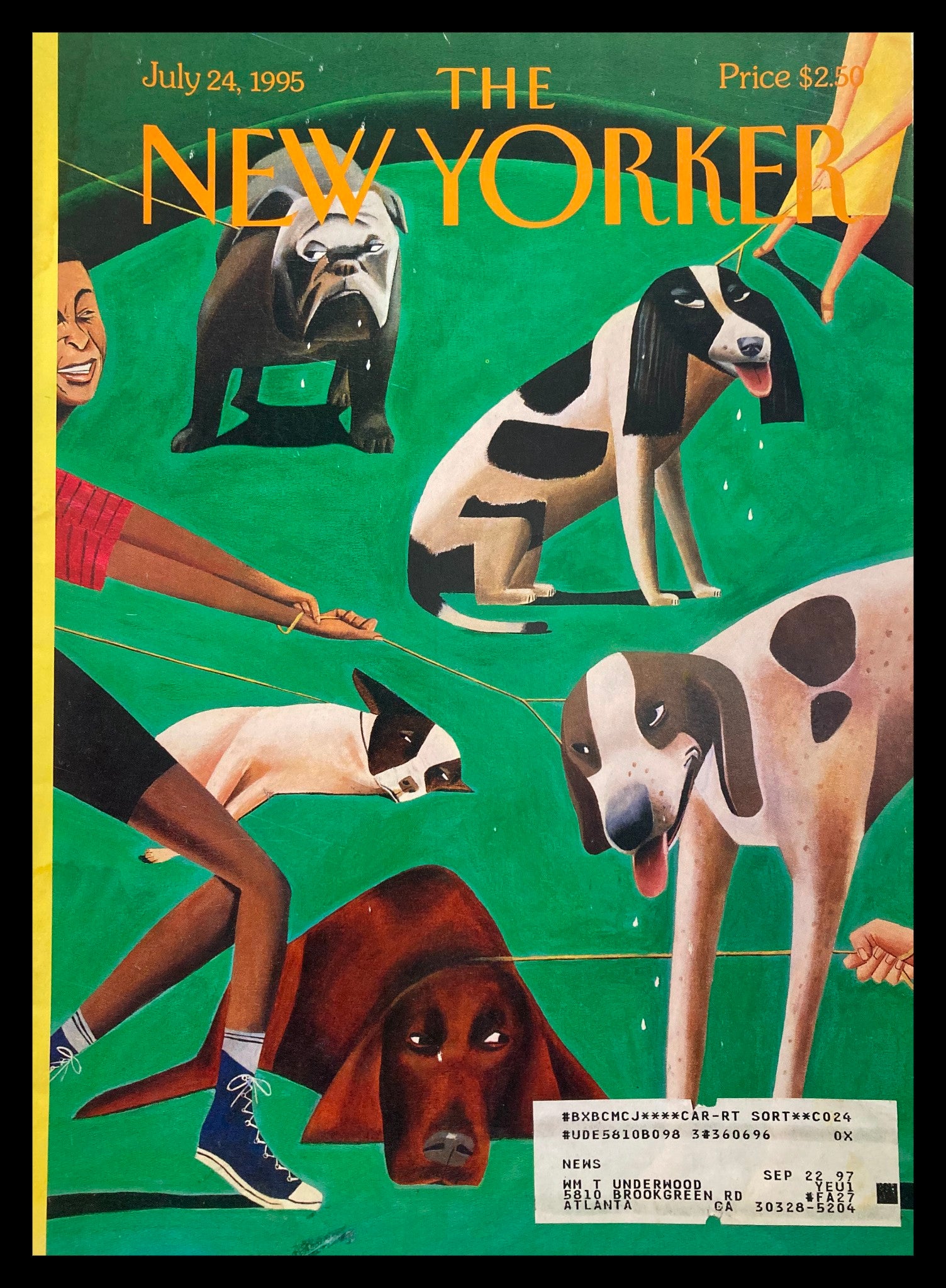 COVER ONLY The New Yorker July 24 1995 Dog Days by Mark Ulriksen