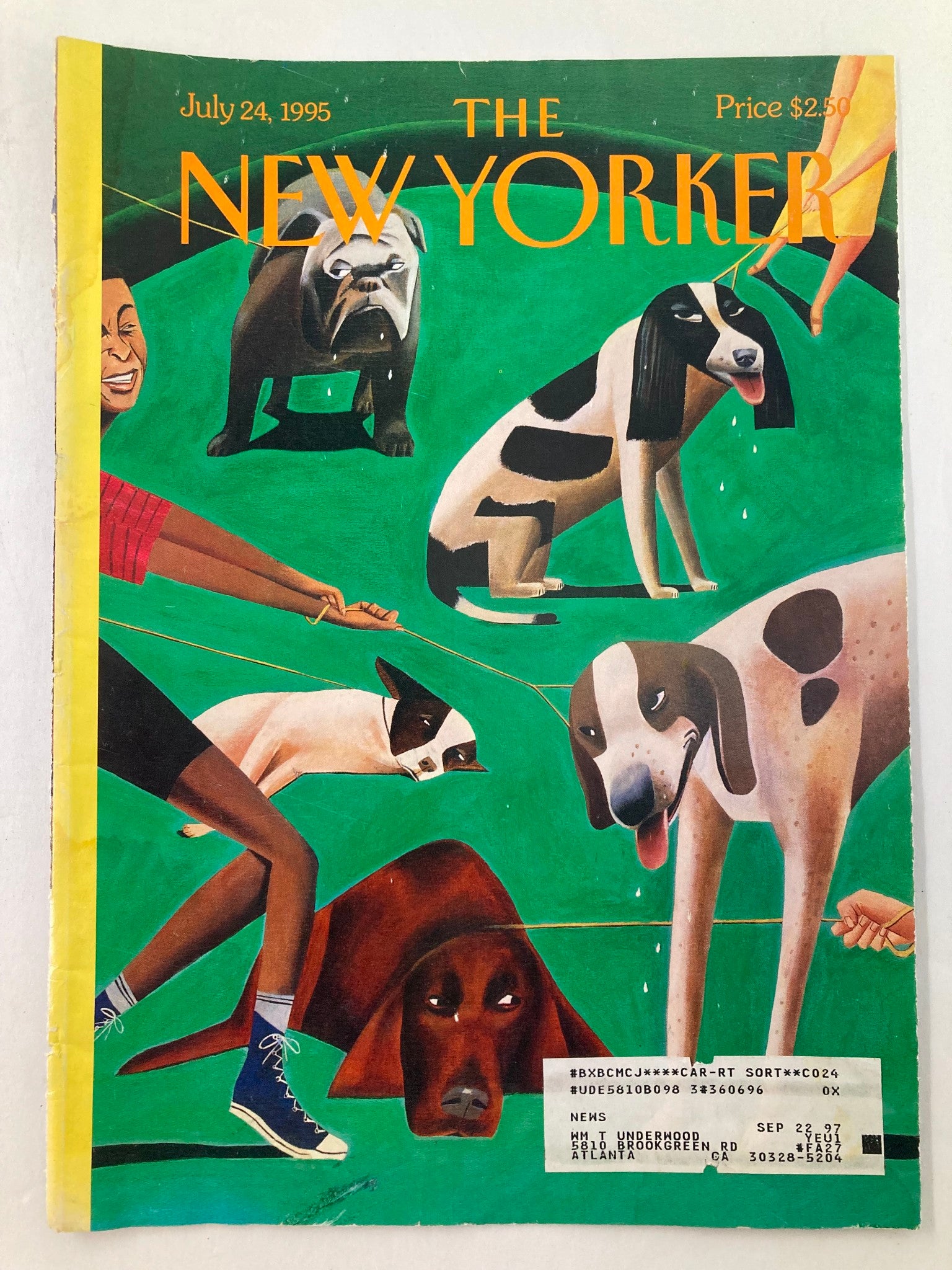 COVER ONLY The New Yorker July 24 1995 Dog Days by Mark Ulriksen