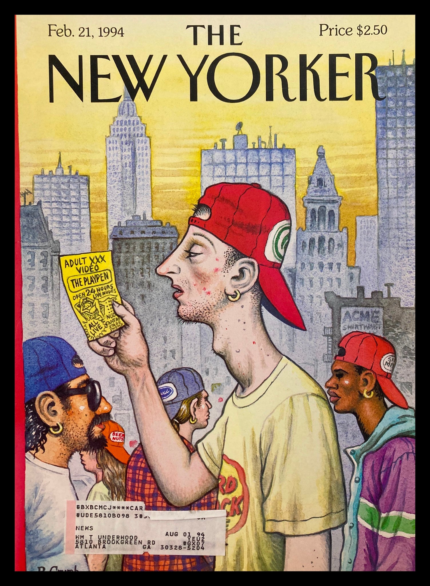 COVER ONLY The New Yorker February 21 1994 Elvis Tilley by Rea Irvin