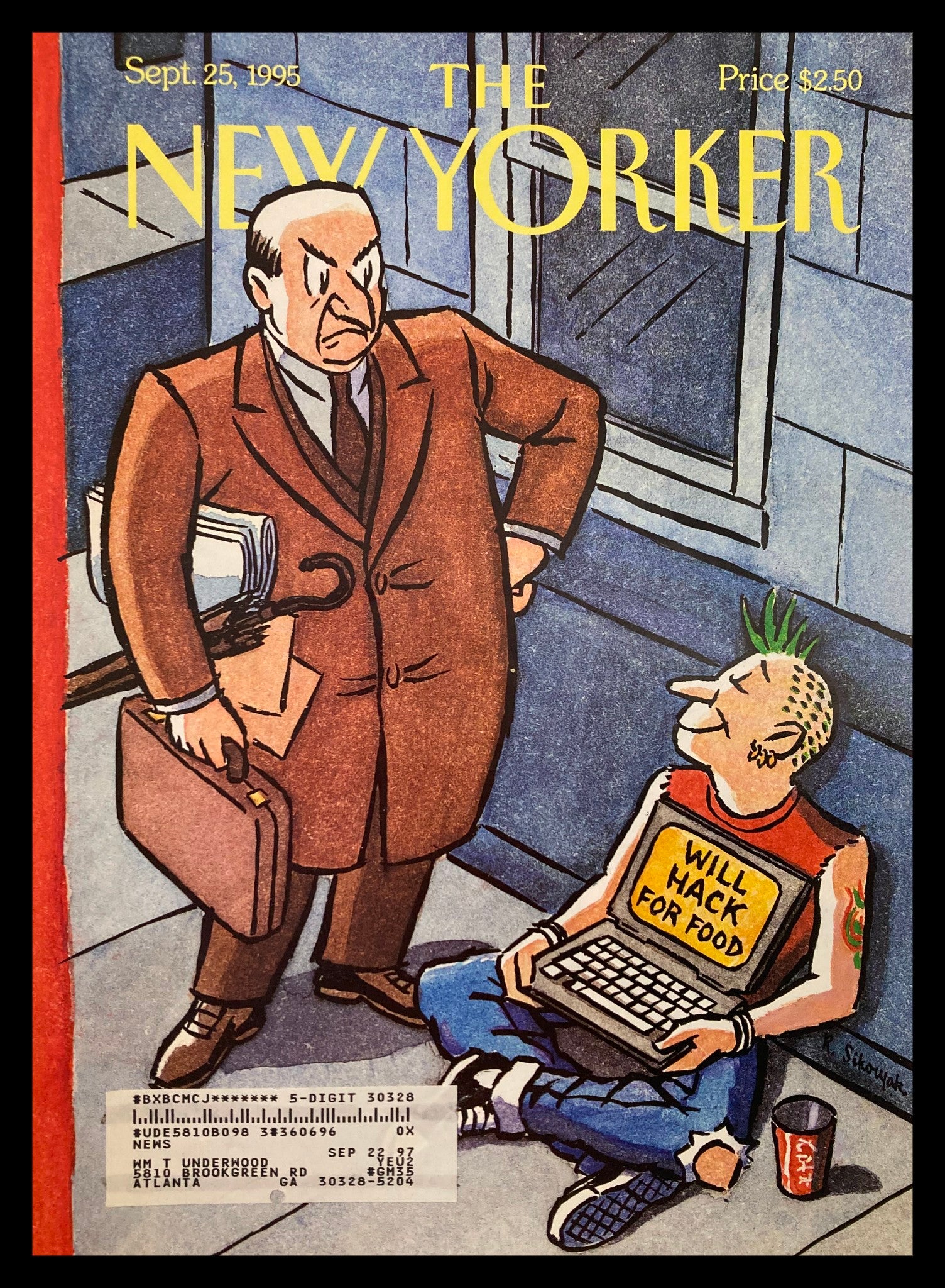 COVER ONLY The New Yorker September 25 1995 Hacking It by Robert Sikoryak