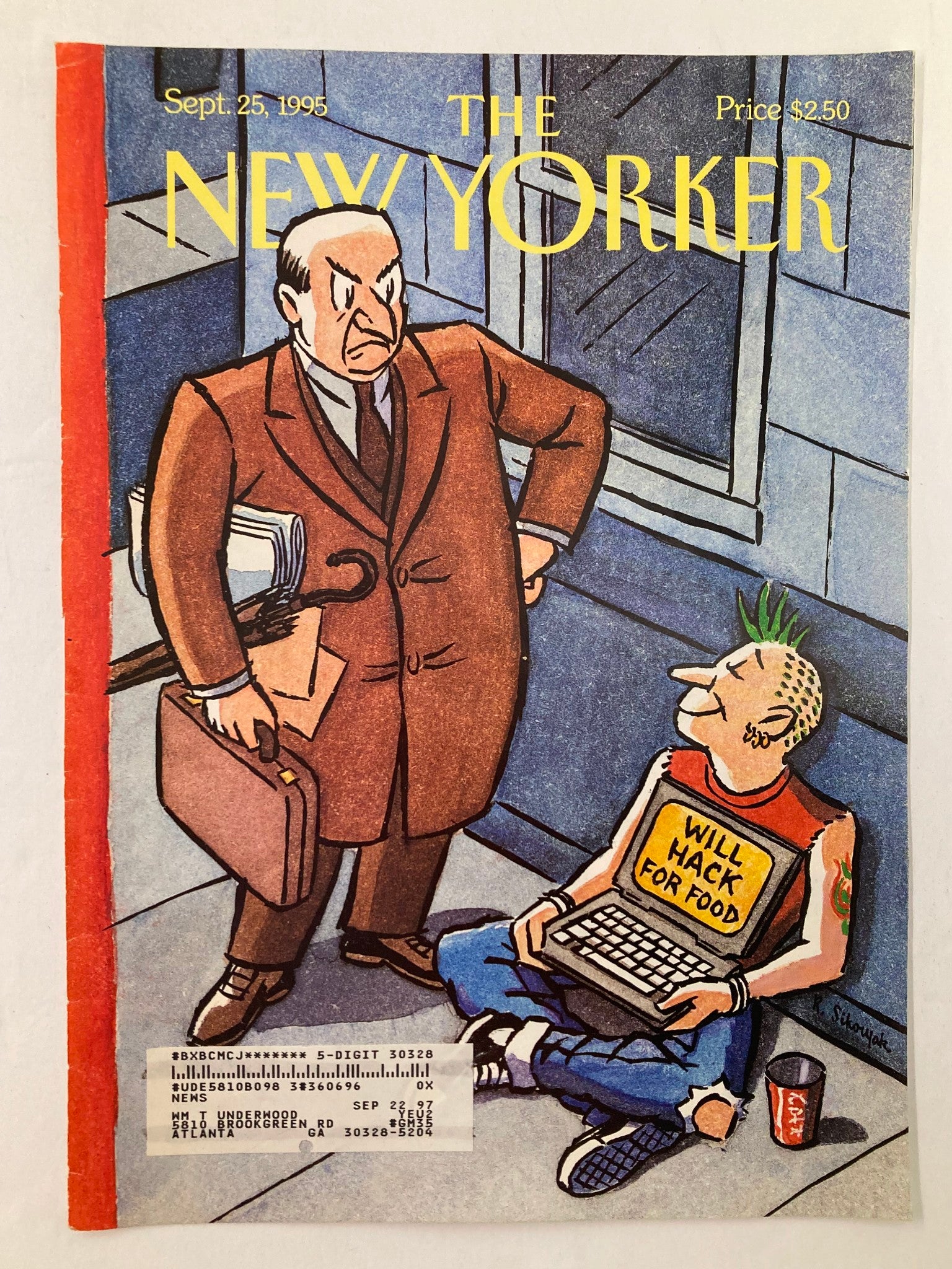 COVER ONLY The New Yorker September 25 1995 Hacking It by Robert Sikoryak