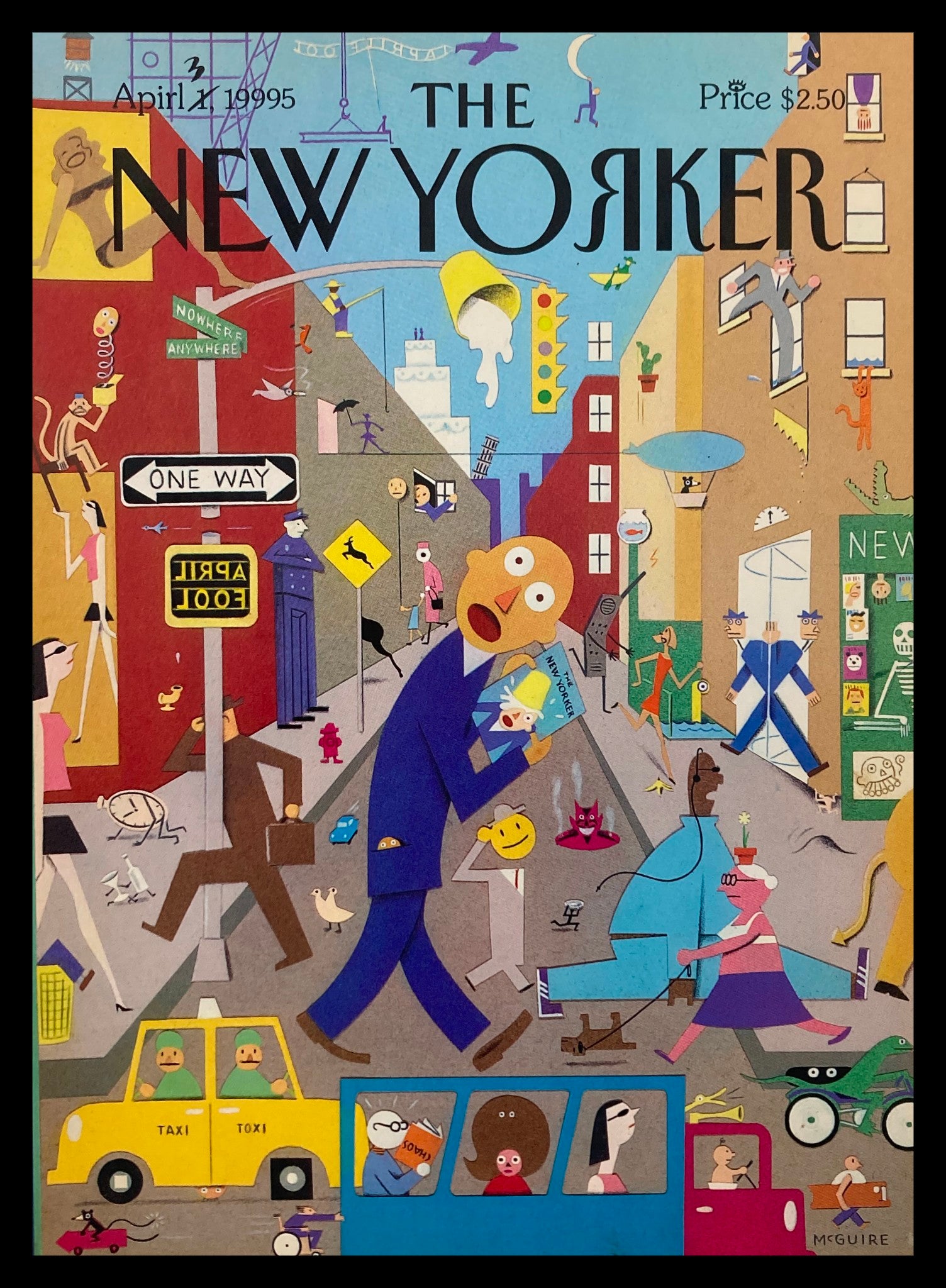 COVER ONLY The New Yorker April 3 1995 Ninety-Five Fools by Richard McGuire