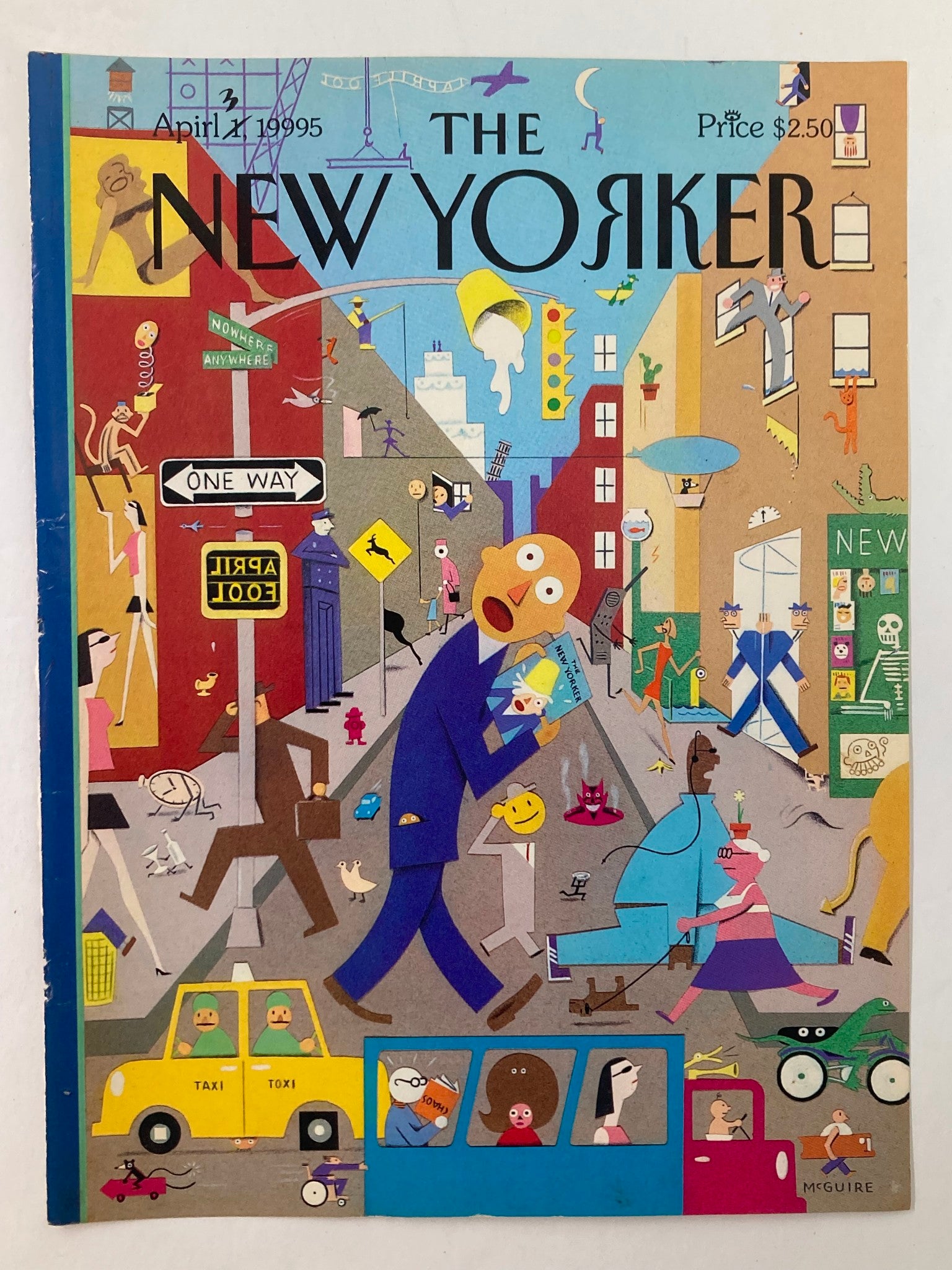 COVER ONLY The New Yorker April 3 1995 Ninety-Five Fools by Richard McGuire