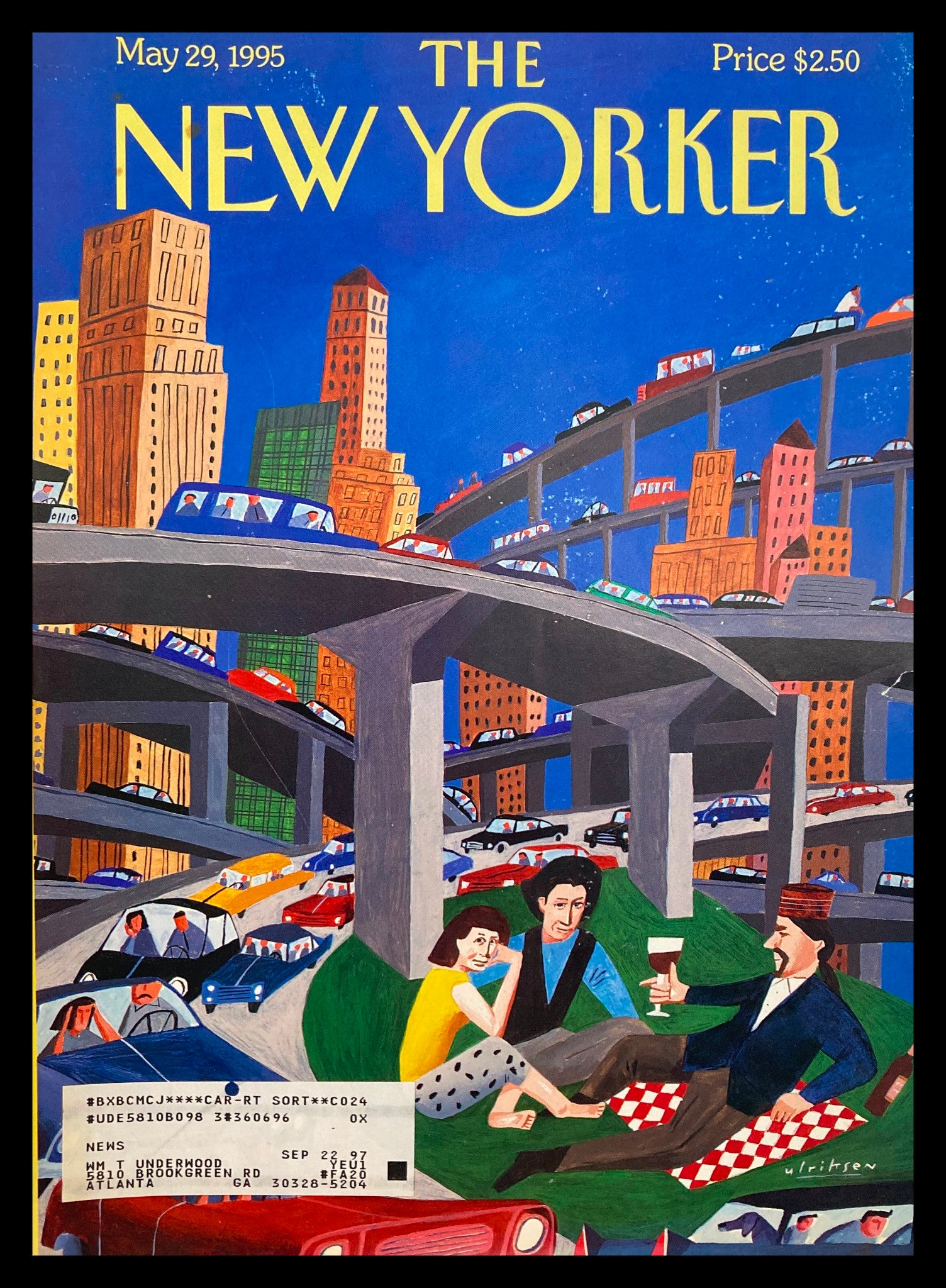 COVER ONLY The New Yorker May 29 1995 Traffic Jam by Mark Ulriksen