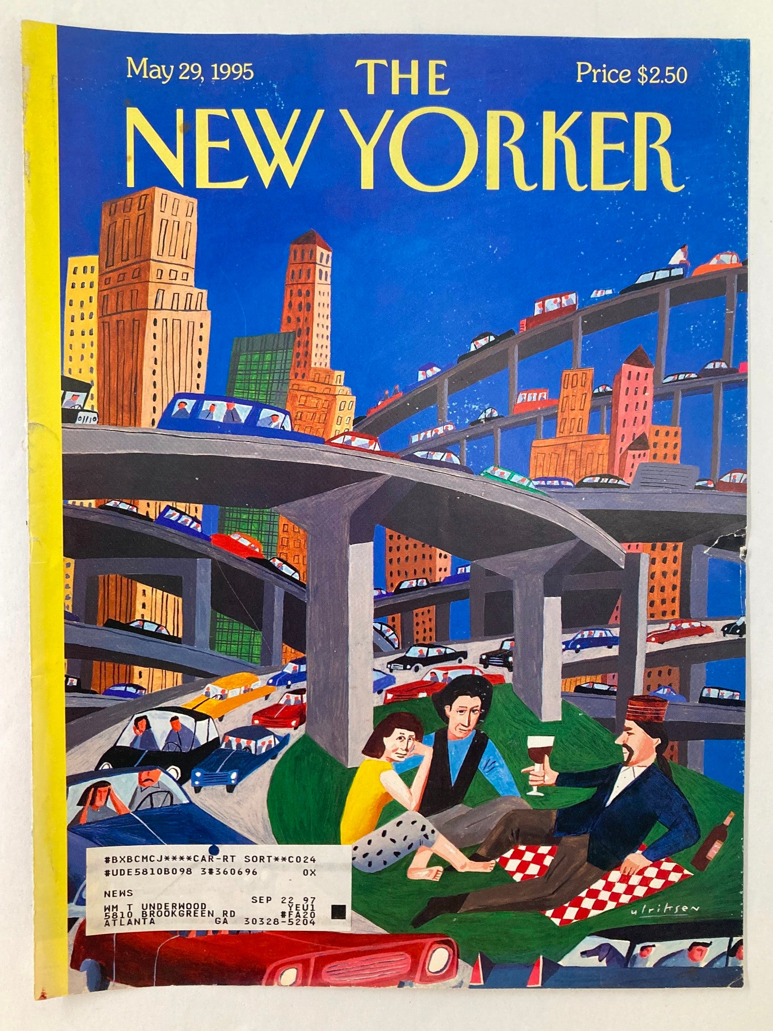 COVER ONLY The New Yorker May 29 1995 Traffic Jam by Mark Ulriksen