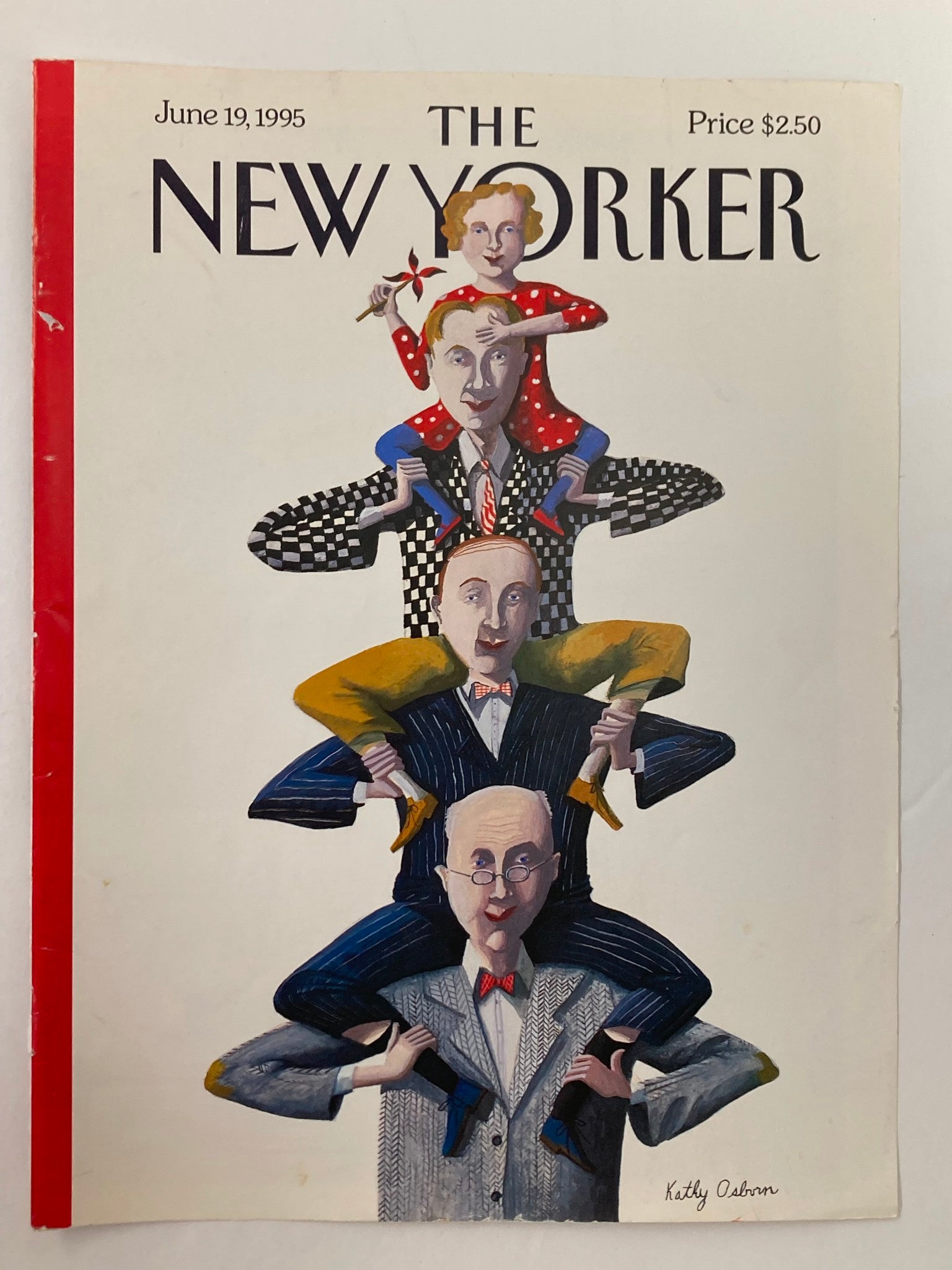 The New Yorker Cover June 19 1995 showcasing a Father's Day theme with artistic characters, illustrated by Kathy Osborn, highlighting the essence of family.