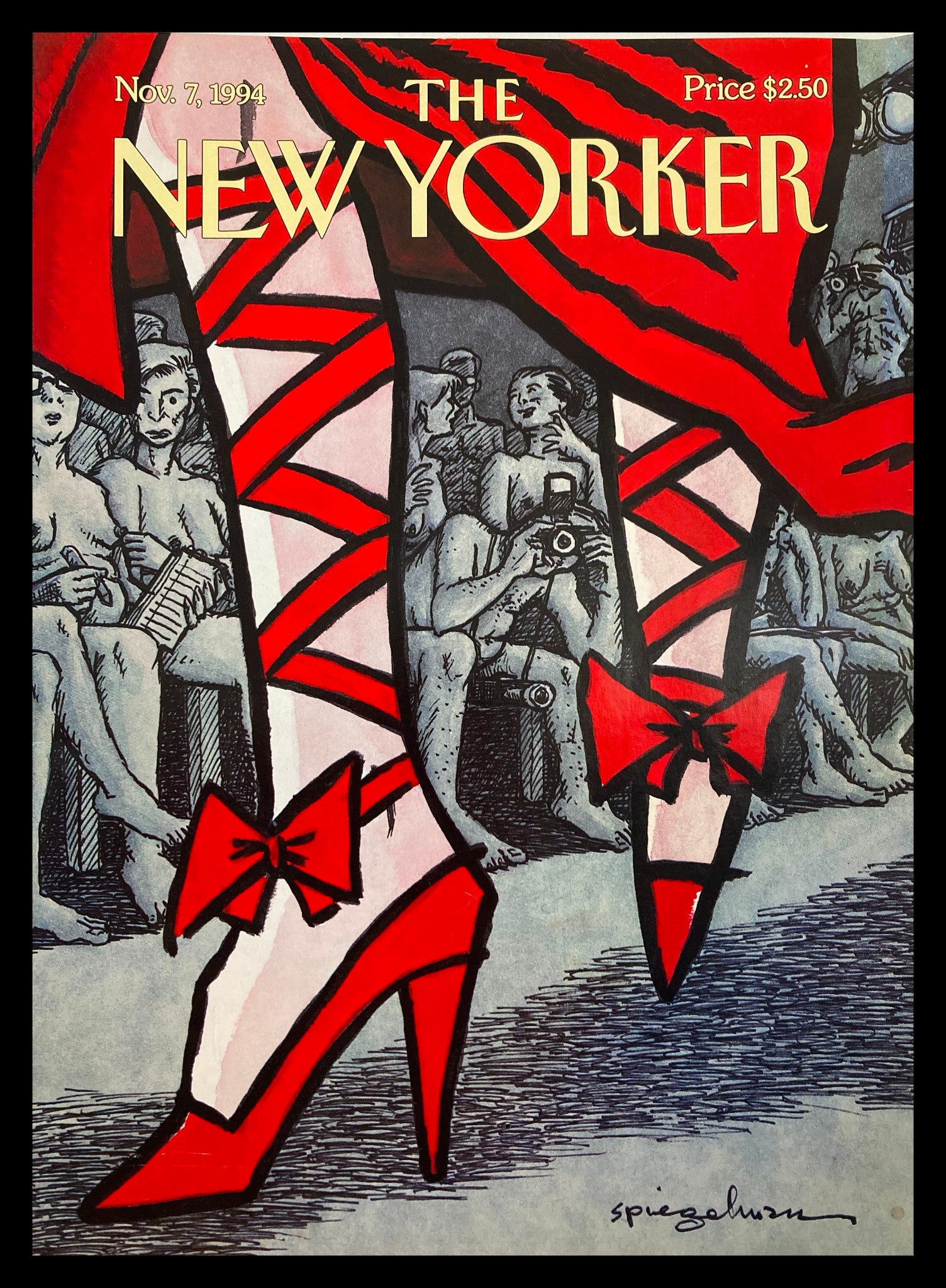 COVER ONLY The New Yorker November 7 1994 Red Laces by Art Spiegelman No Label