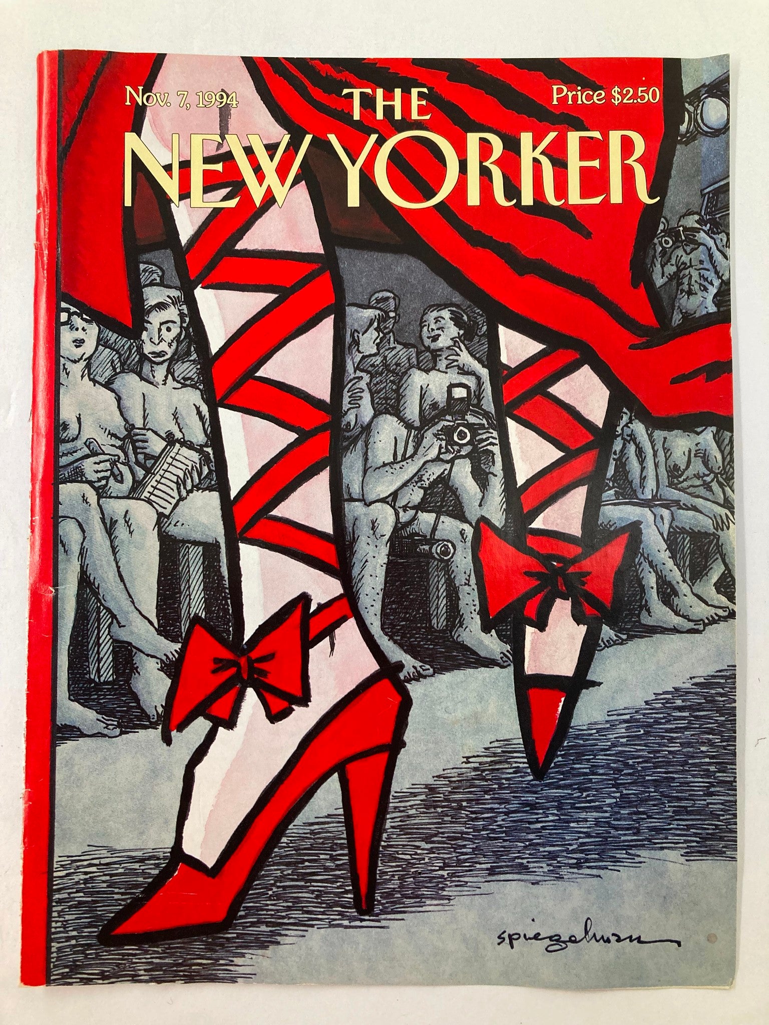 COVER ONLY The New Yorker November 7 1994 Red Laces by Art Spiegelman No Label