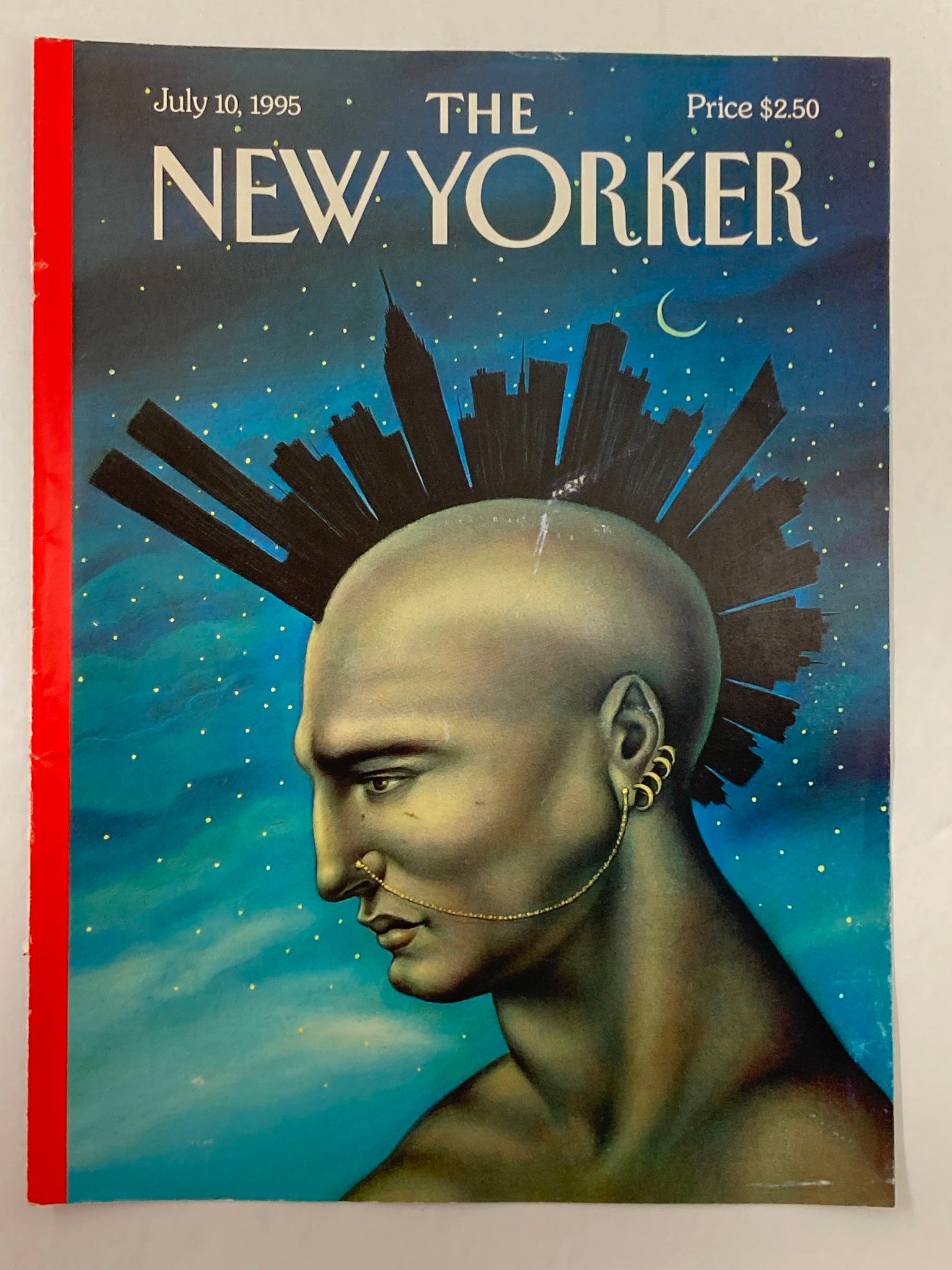 COVER ONLY The New Yorker July 10 1995 Mohawk Manhattan by Anita Kunz