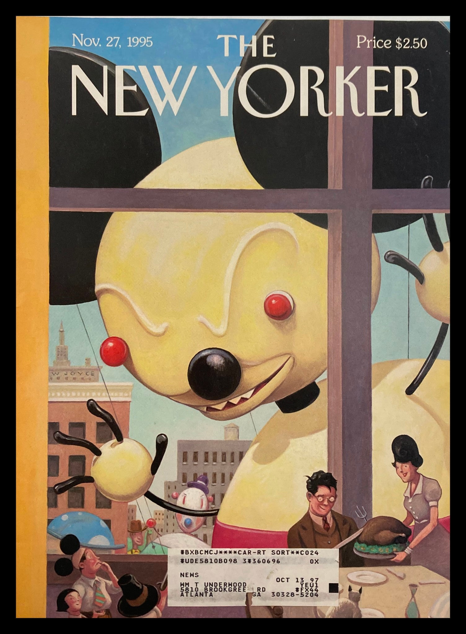 COVER ONLY The New Yorker November 27 1995 Evil Mickey by William Joyce