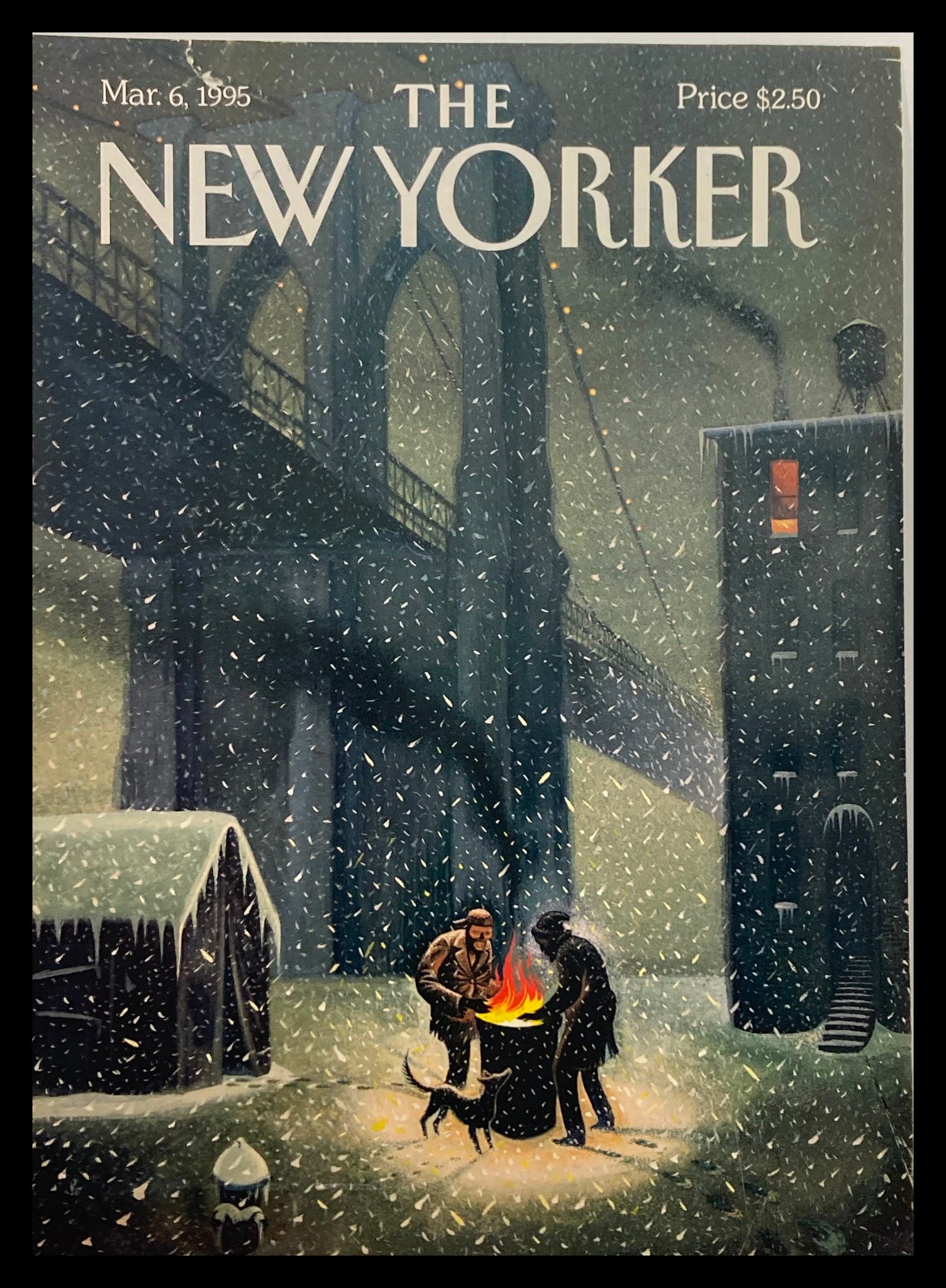 COVER ONLY The New Yorker March 6 1995 Under Bridges by Eric Drooker