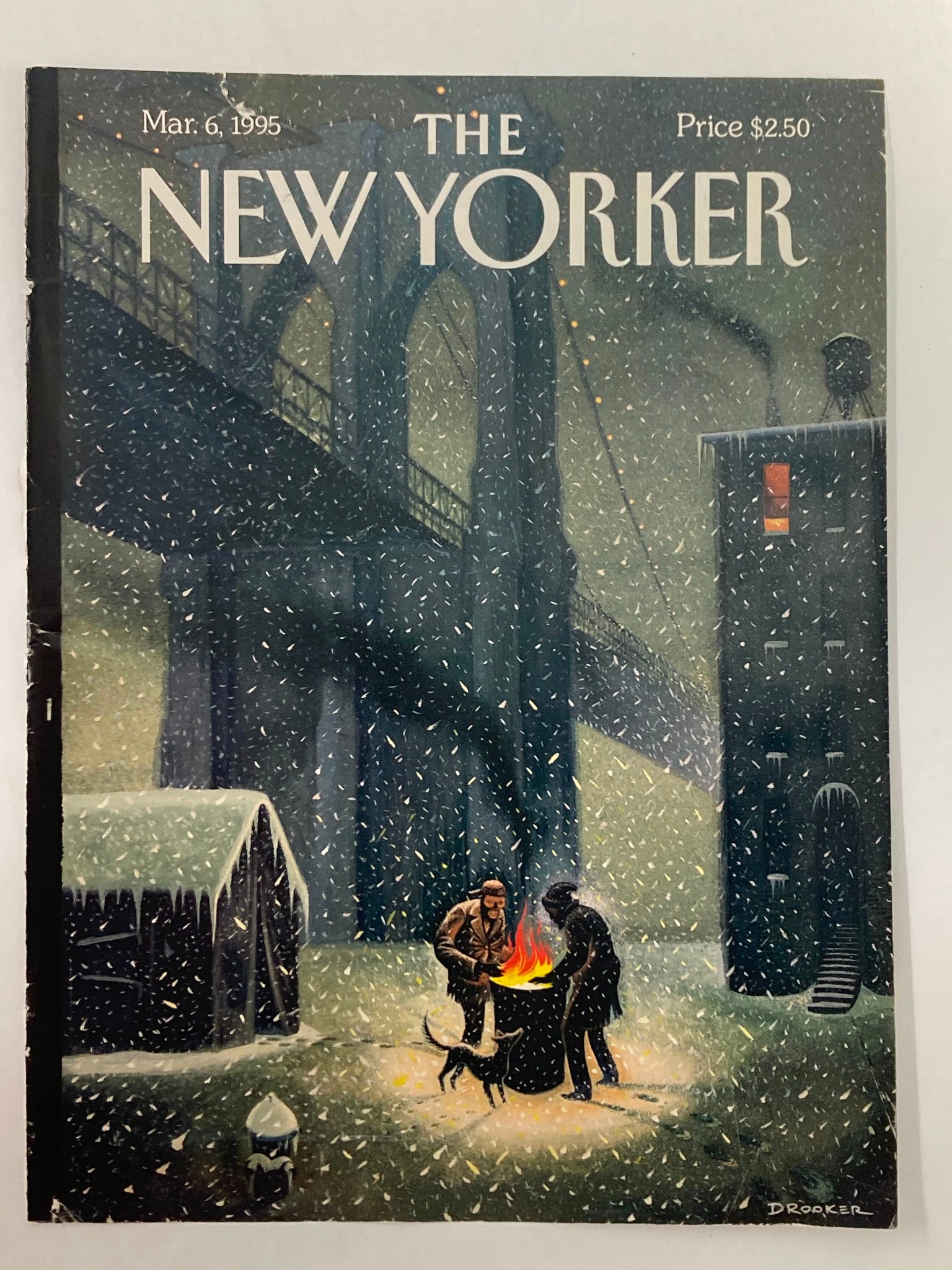 COVER ONLY The New Yorker March 6 1995 Under Bridges by Eric Drooker