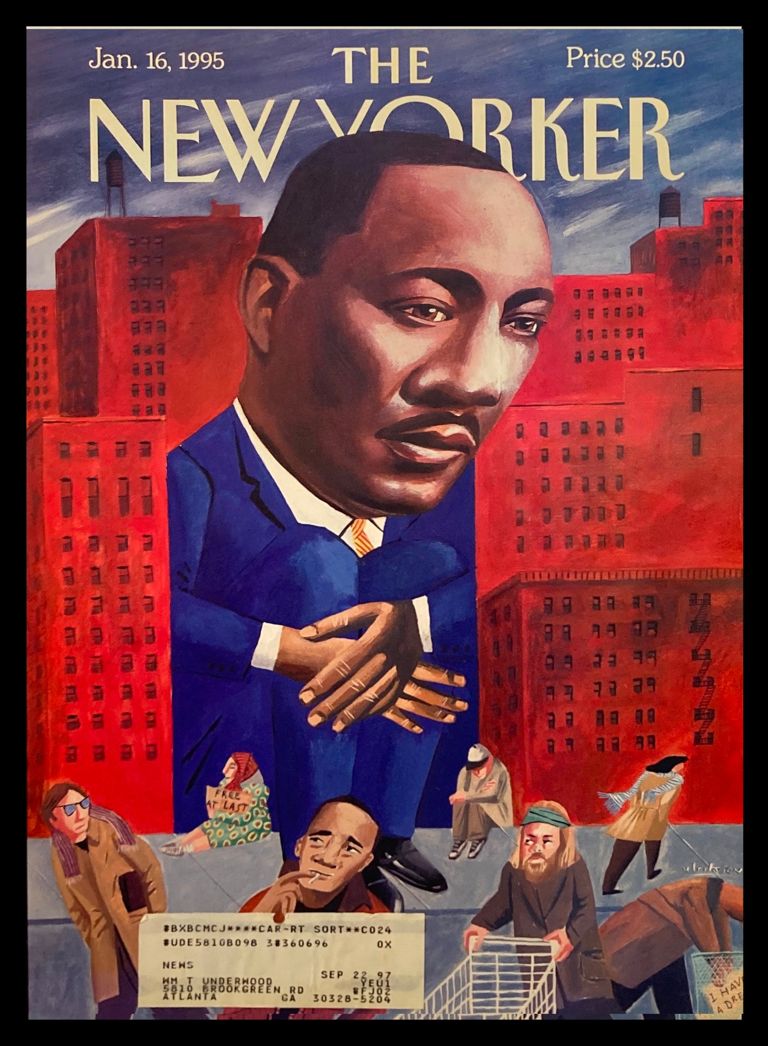 COVER ONLY The New Yorker January 16 1995 Marthin Luther King Jr. by M. Ulriksen