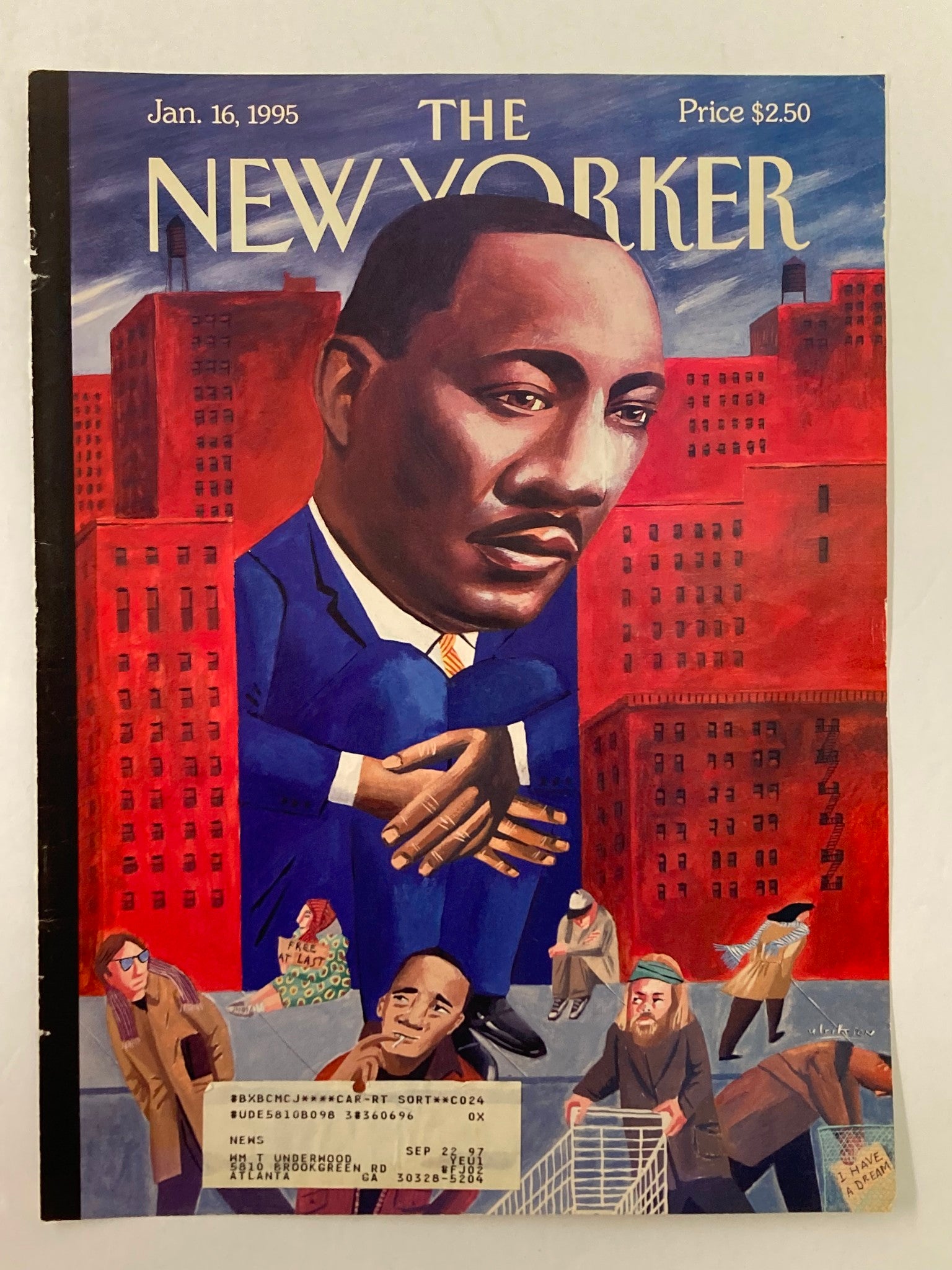 COVER ONLY The New Yorker January 16 1995 Marthin Luther King Jr. by M. Ulriksen