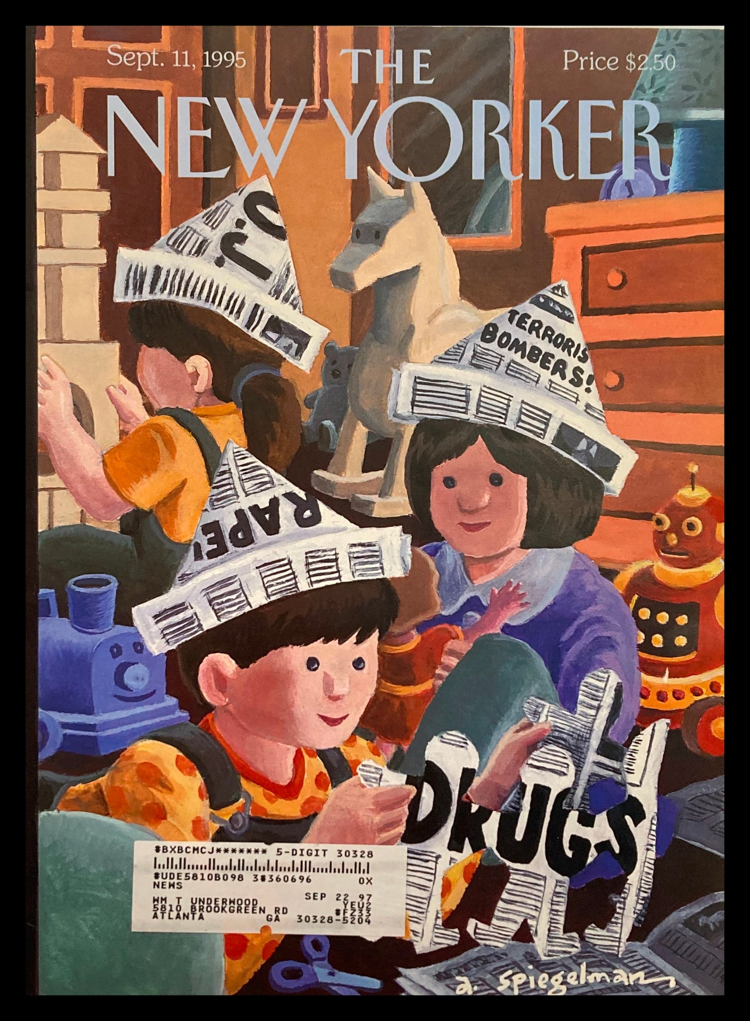 COVER ONLY The New Yorker September 11 1995 News R Us by Art Spiegelman