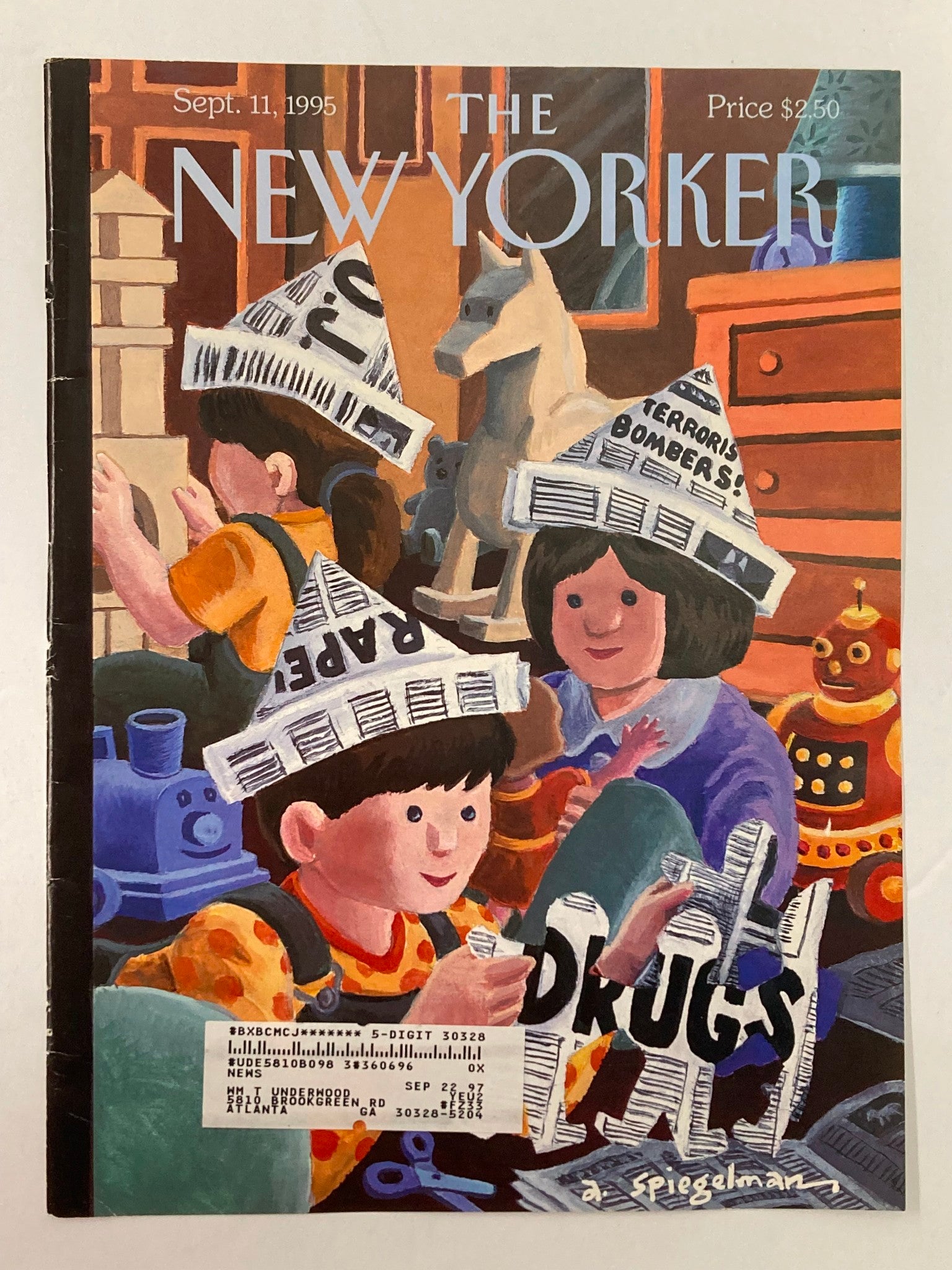 COVER ONLY The New Yorker September 11 1995 News R Us by Art Spiegelman