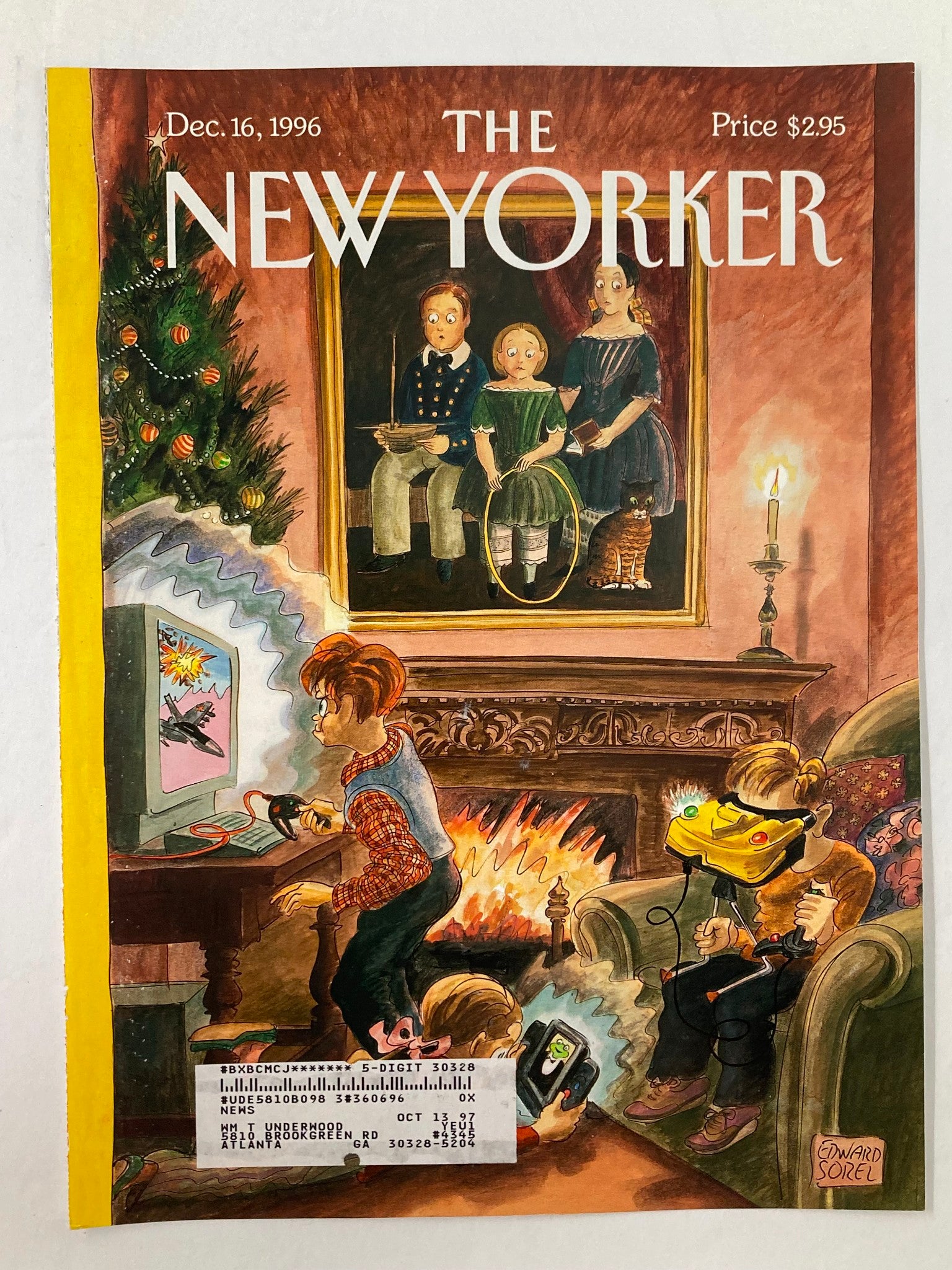 COVER ONLY The New Yorker December 16 1996 Vide Games by Edward Sorel