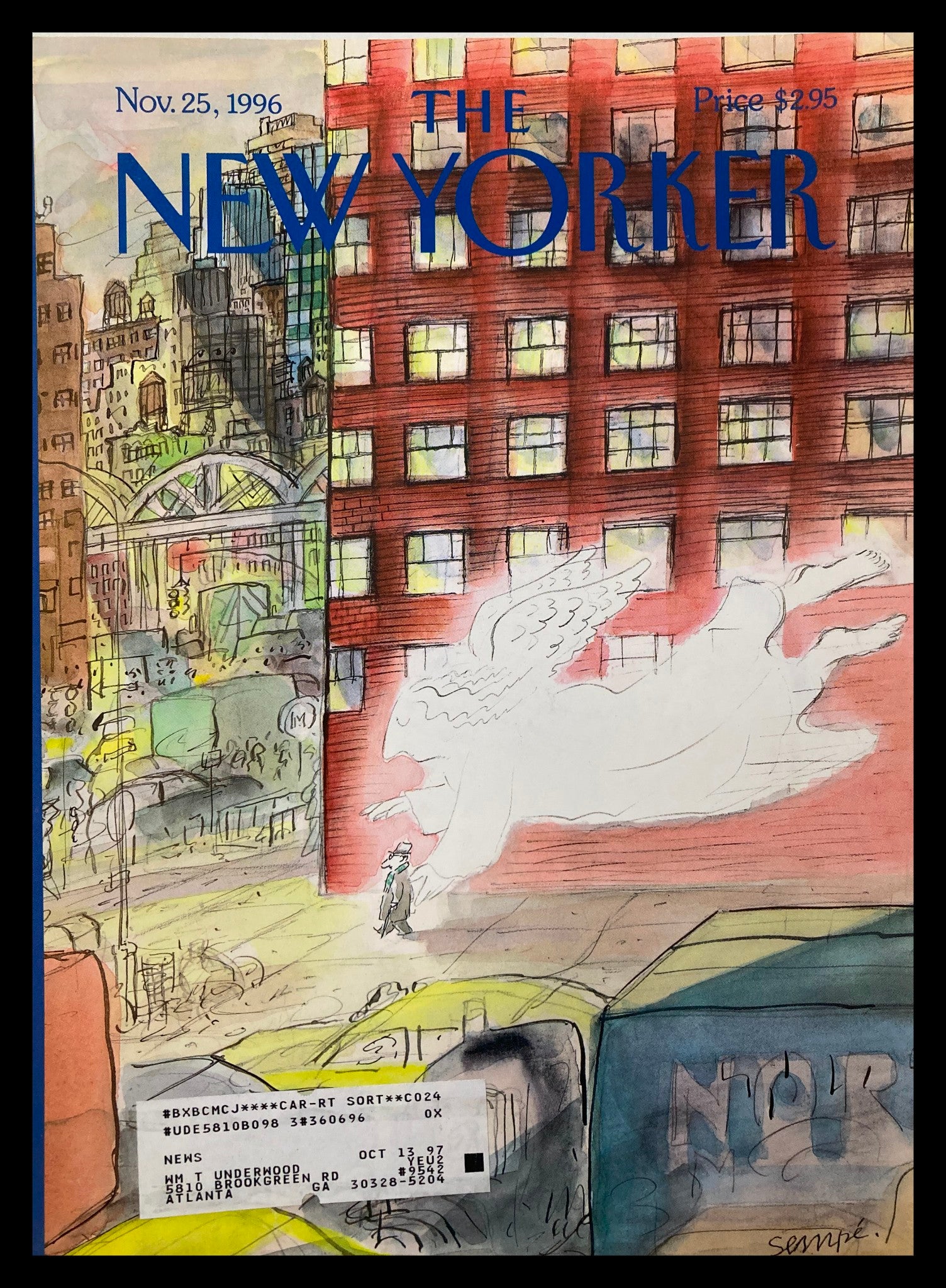 COVER ONLY The New Yorker November 25 1996 Guardian Angel by J. J. Sempe