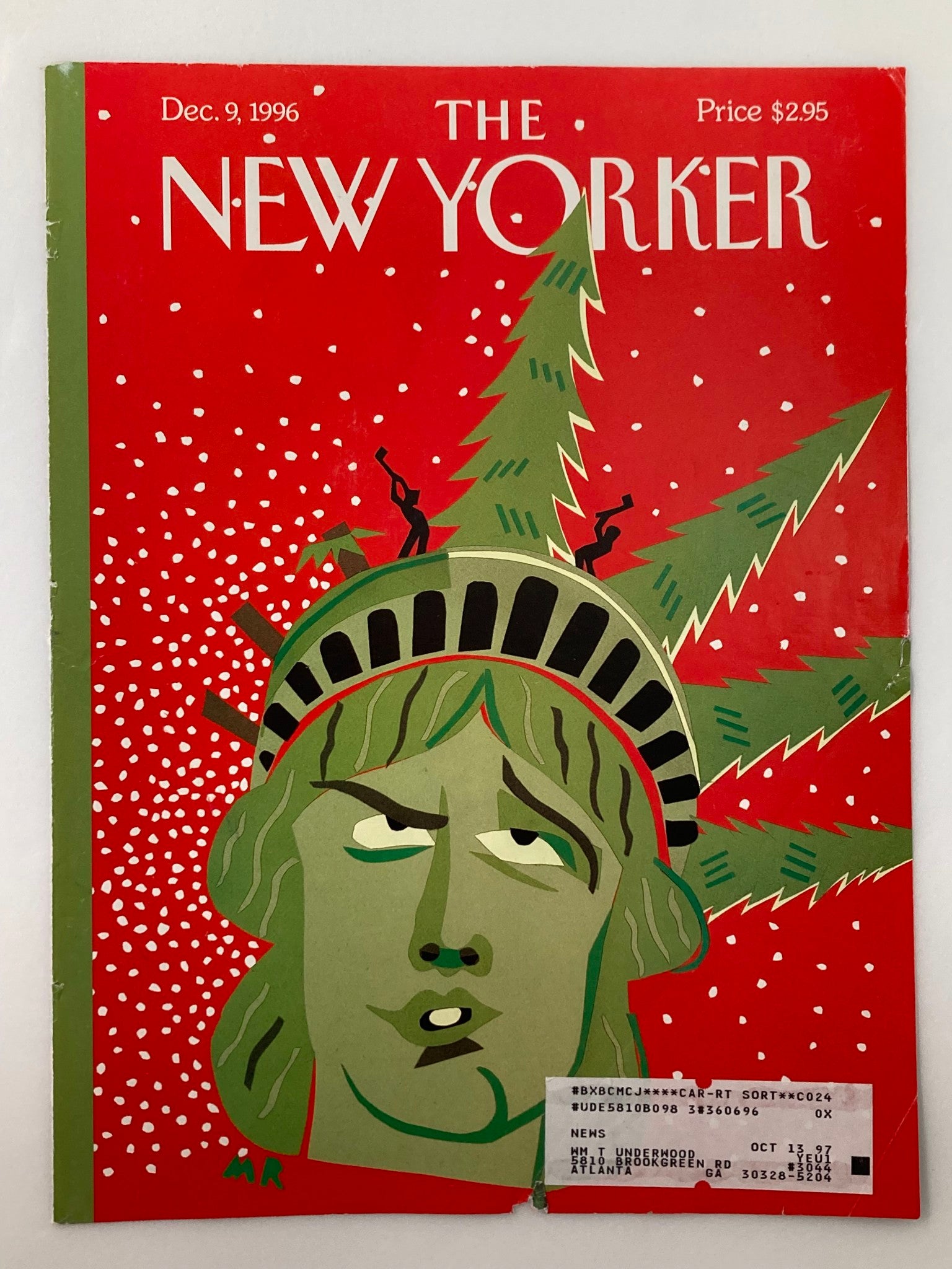 COVER ONLY The New Yorker December 9 1996 Christmas Chopping by Michael Roberts