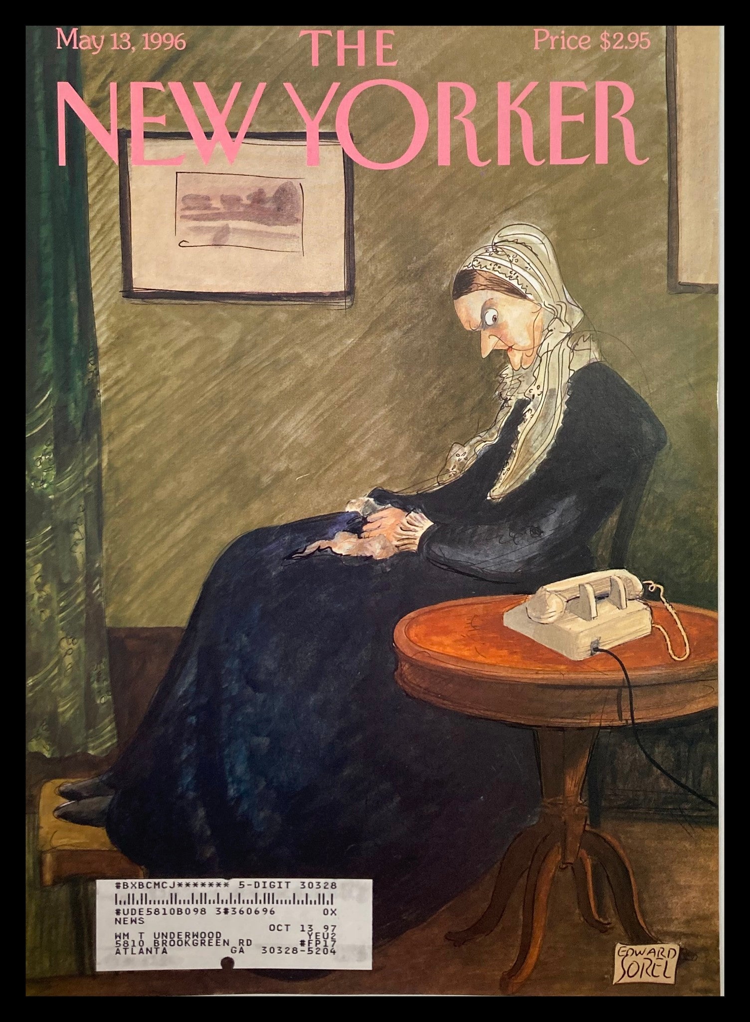 COVER ONLY The New Yorker May 13 1996 Waiting by Edward Sorel