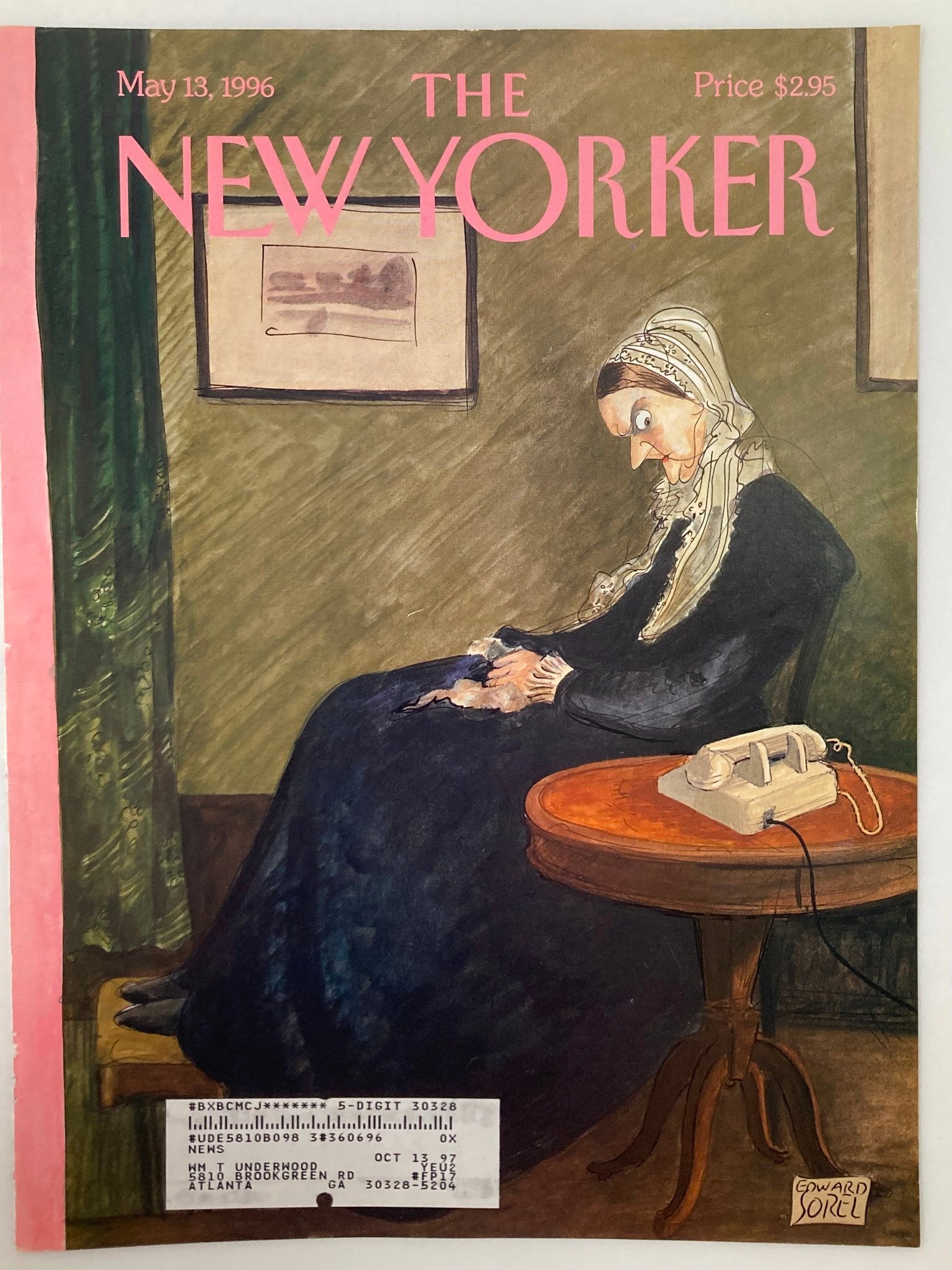 COVER ONLY The New Yorker May 13 1996 Waiting by Edward Sorel