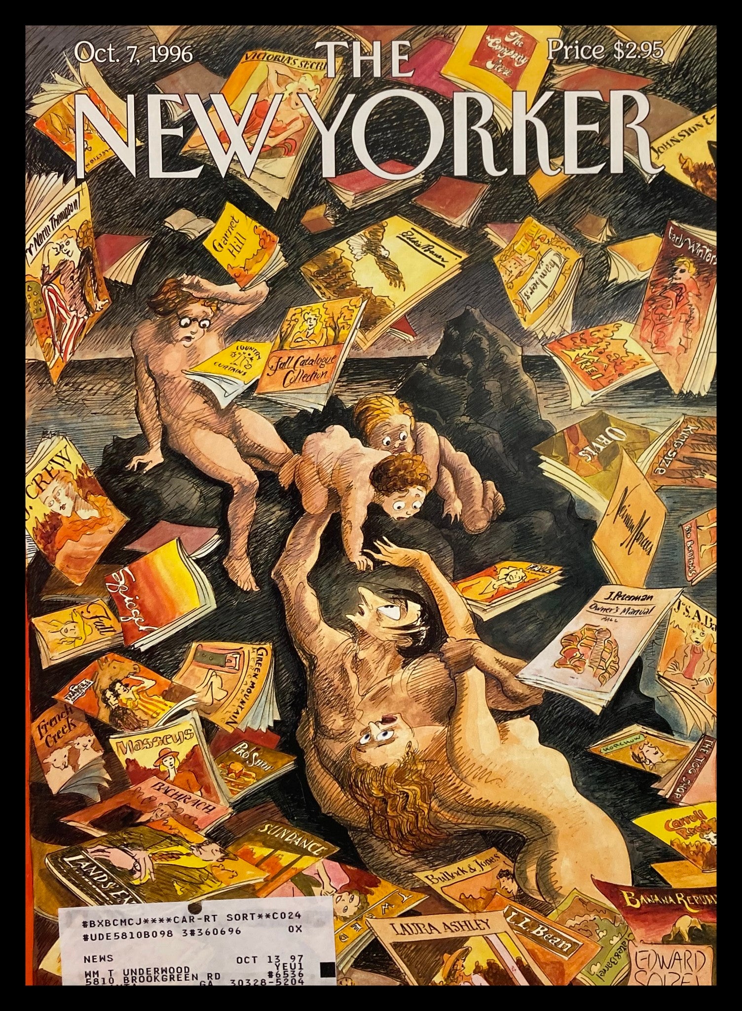 COVER ONLY The New Yorker October 7 1996 The Deluge by Edward Sorel