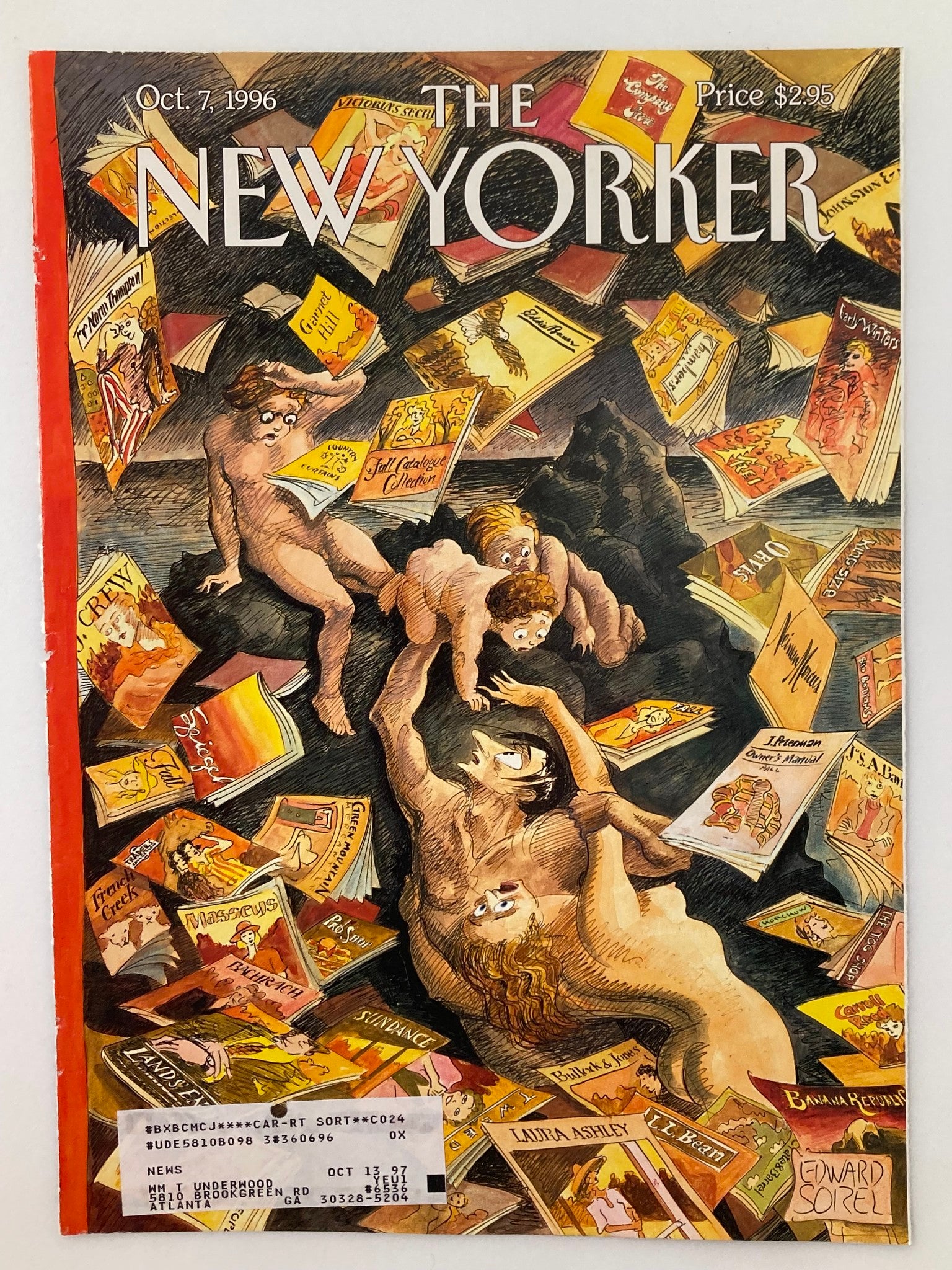 COVER ONLY The New Yorker October 7 1996 The Deluge by Edward Sorel