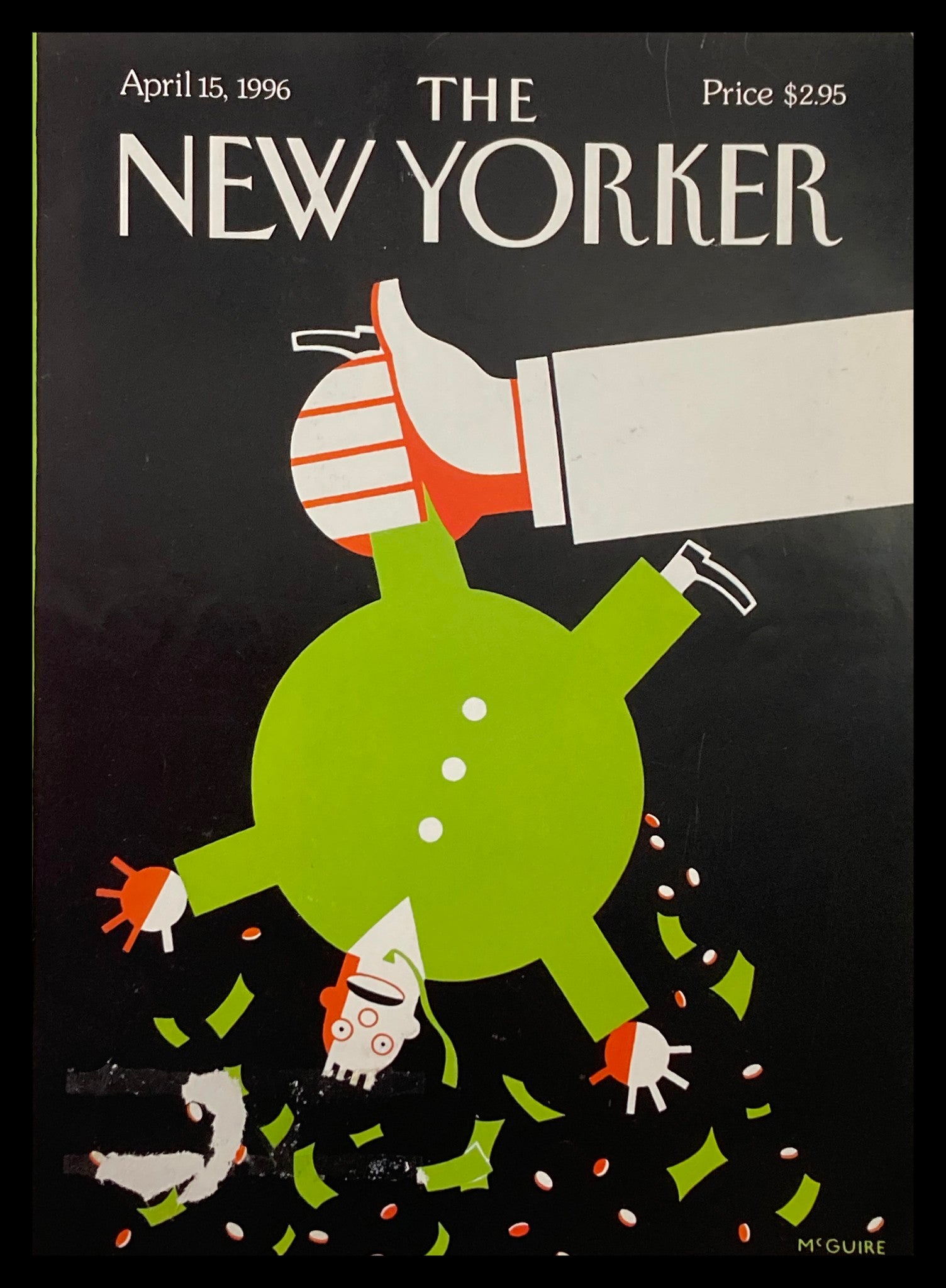 COVER ONLY The New Yorker April 15 1996 The Gigolo by Robert McGuire