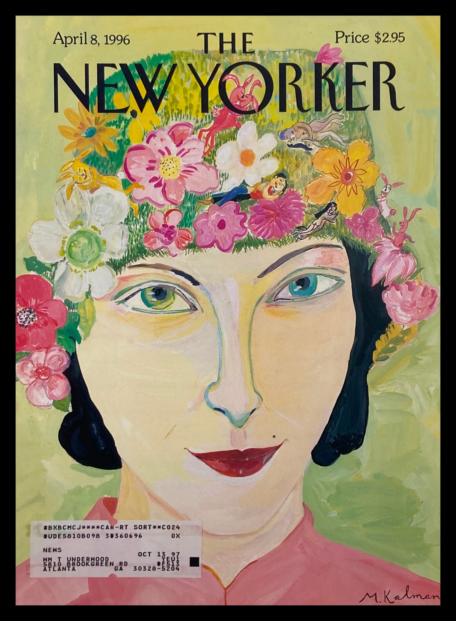 COVER ONLY The New Yorker April 8 1996 Parade Best by Maira Kalman