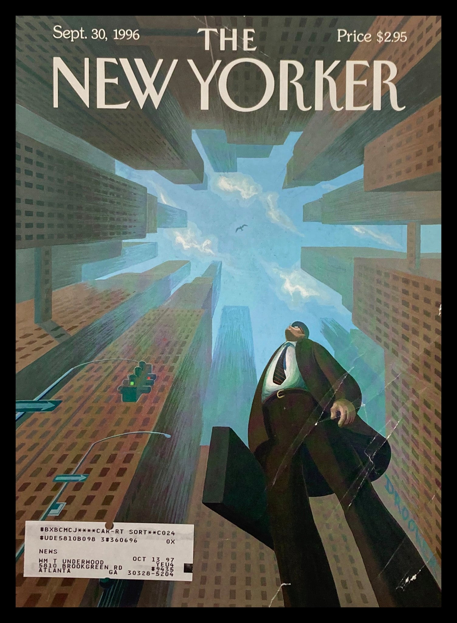 COVER ONLY The New Yorker September 30 1996 Upwardly Mobile by Eric Drooker