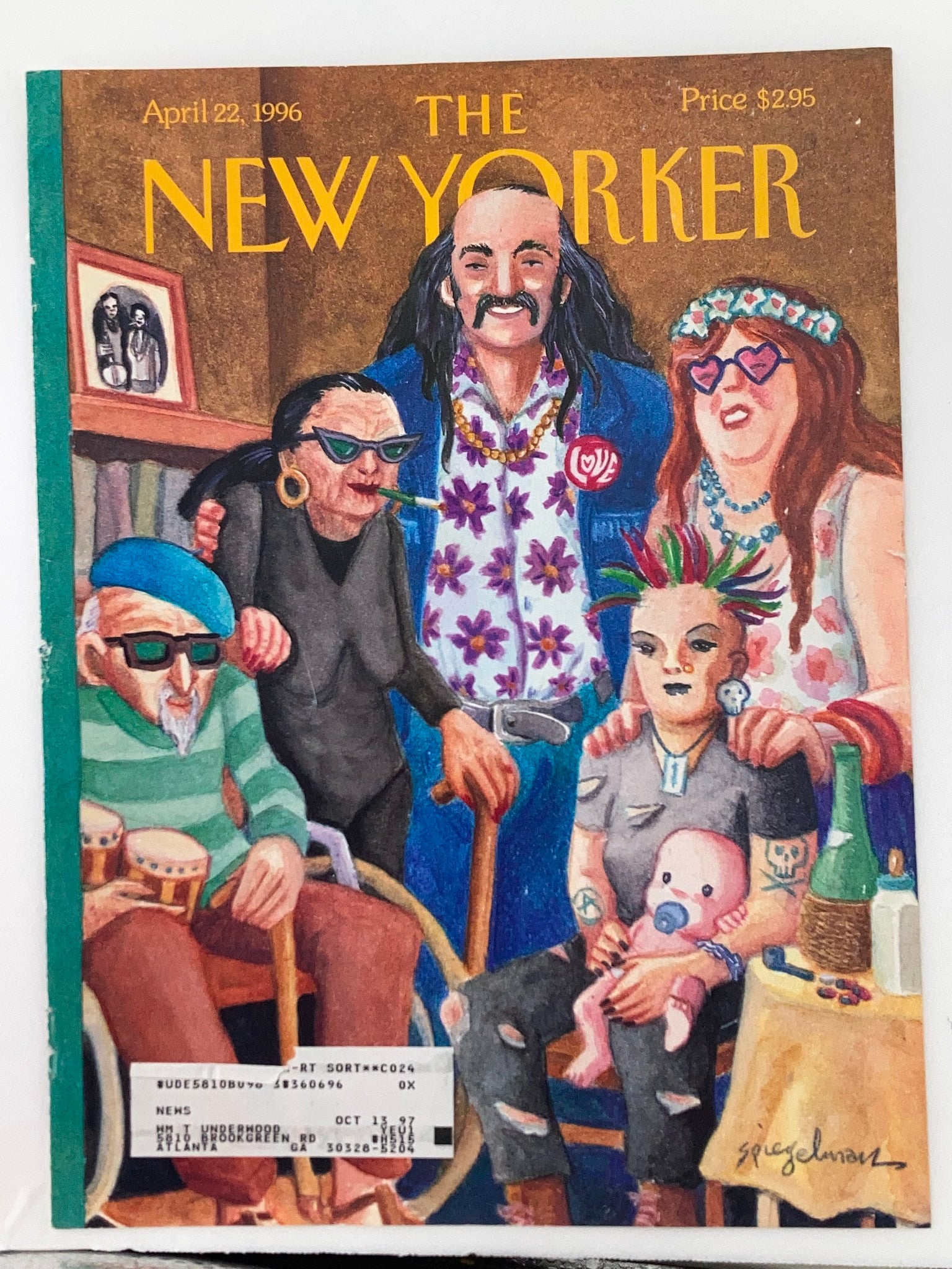 COVER ONLY The New Yorker April 22 1996 Modern Family by Art Spiegelman