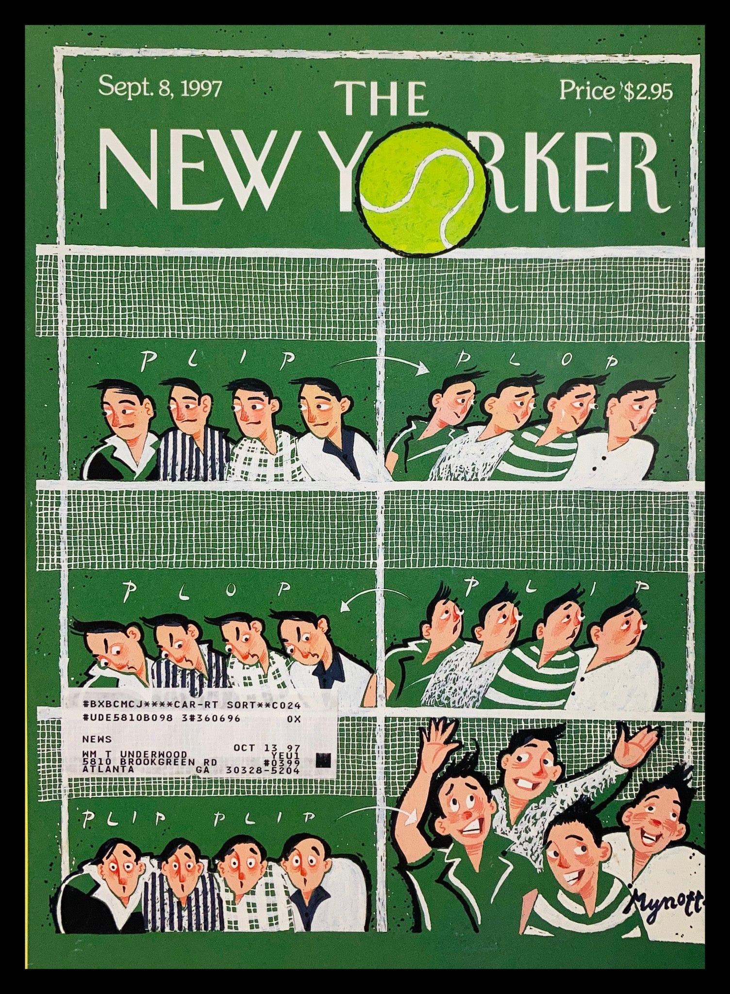 COVER ONLY The New Yorker September 8 1997 Game, Set & Match by Lawrence Mynott