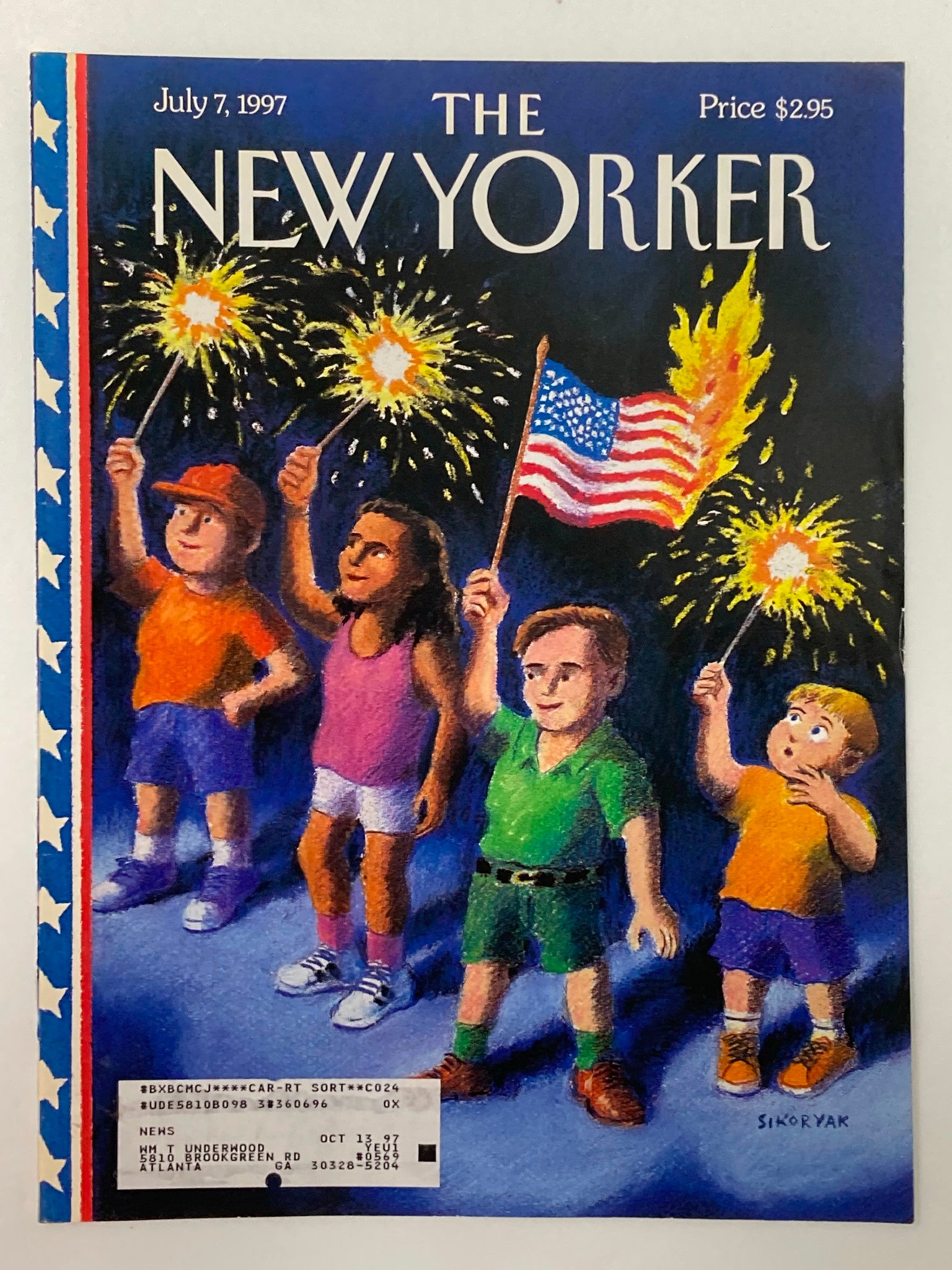 COVER ONLY The New Yorker July 7 1997 Fireworks by Robert Sikoryak