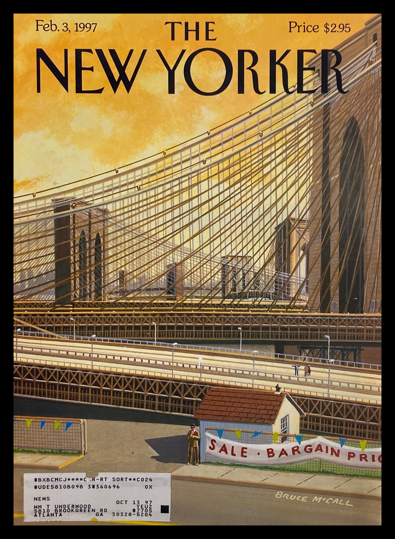 COVER ONLY The New Yorker February 3 1997 Sale of the Century by Bruce McCall