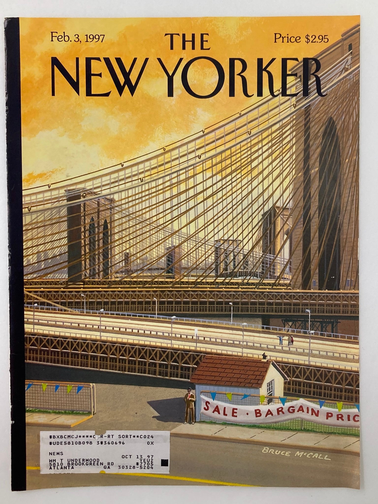 COVER ONLY The New Yorker February 3 1997 Sale of the Century by Bruce McCall