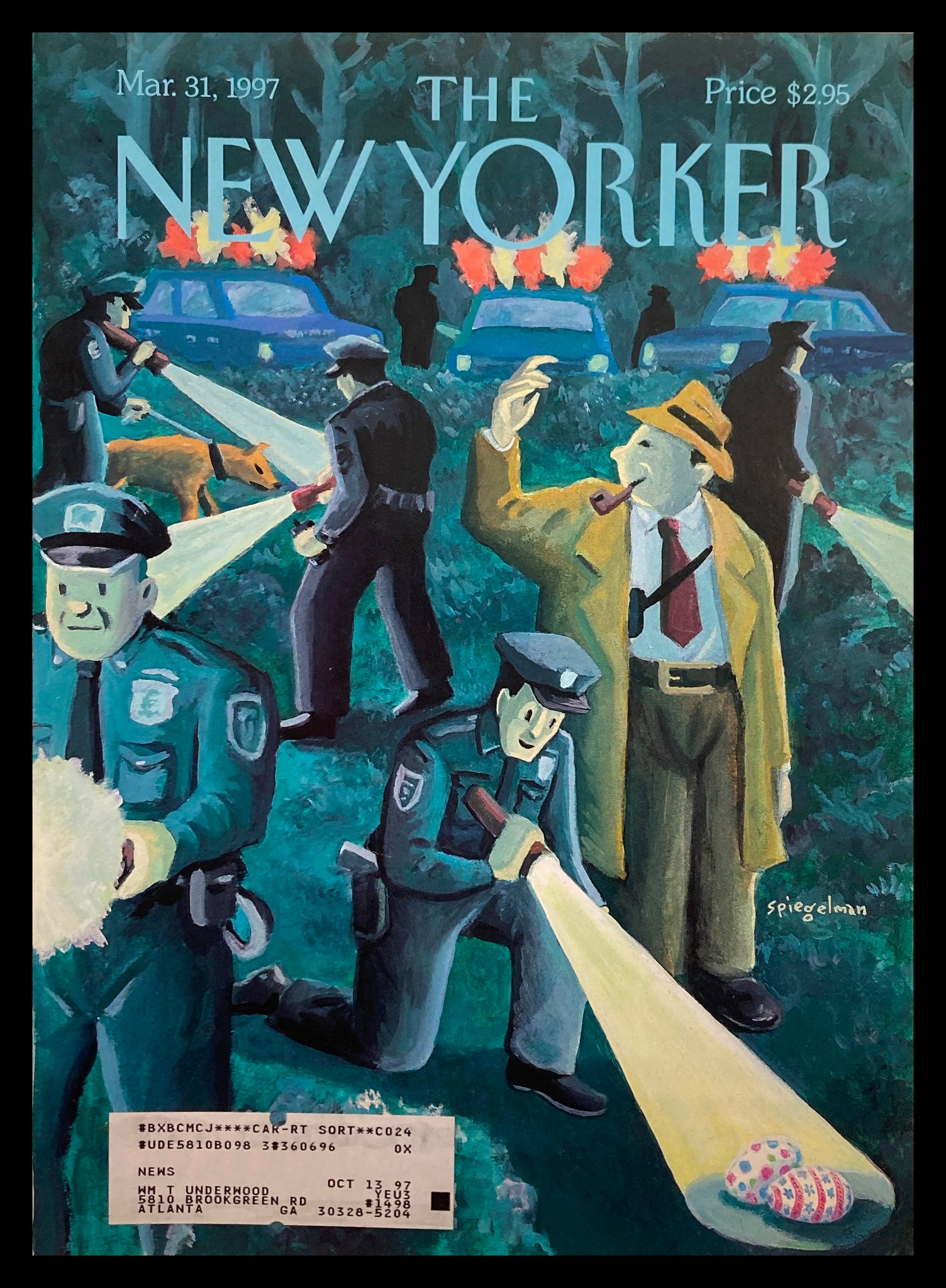 COVER ONLY The New Yorker March 31 1997 Hardboiled Egg Hunt by Art Spiegelman