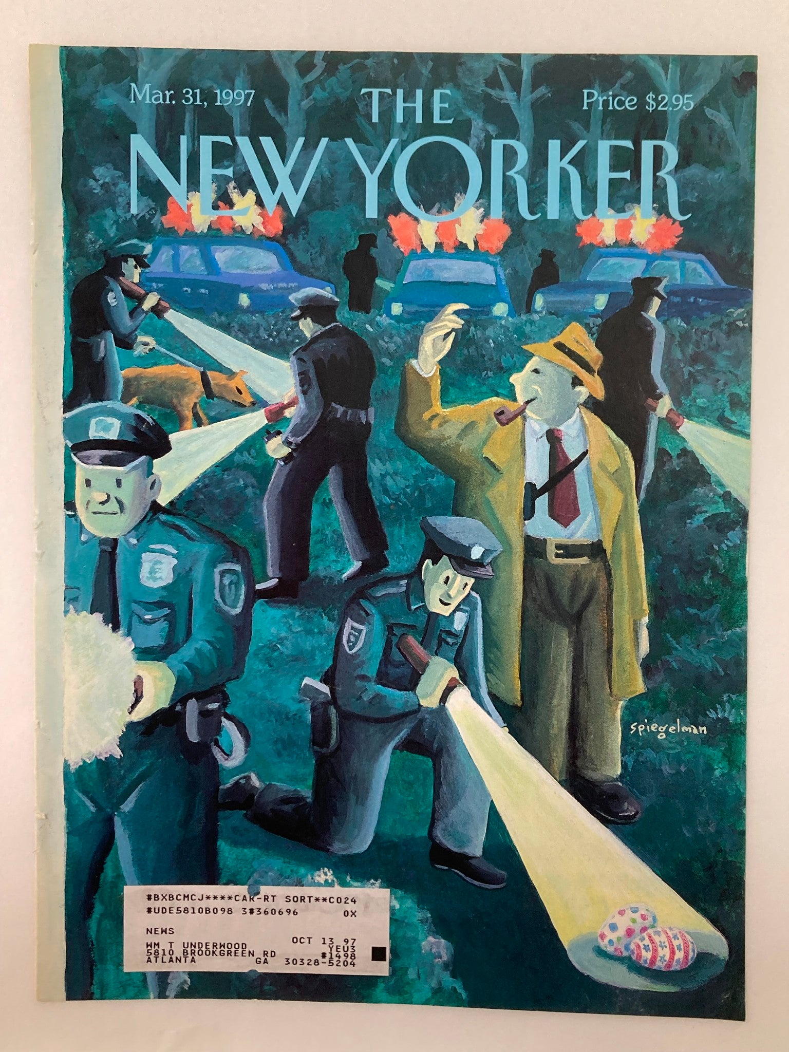 COVER ONLY The New Yorker March 31 1997 Hardboiled Egg Hunt by Art Spiegelman