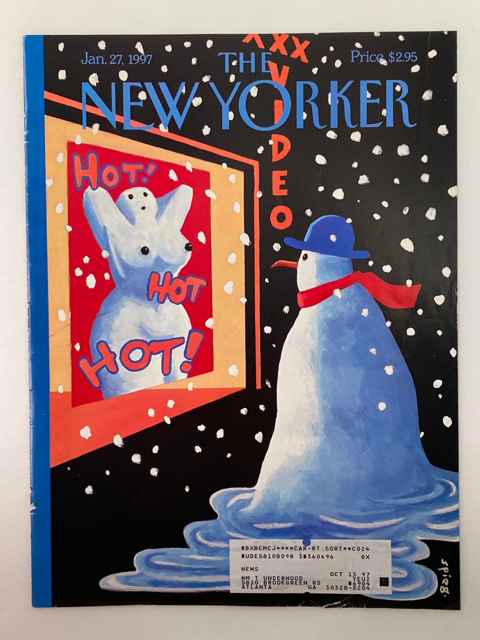 COVER ONLY The New Yorker January 27 1997 Hot, Hot, Hot by Art Spiegelman