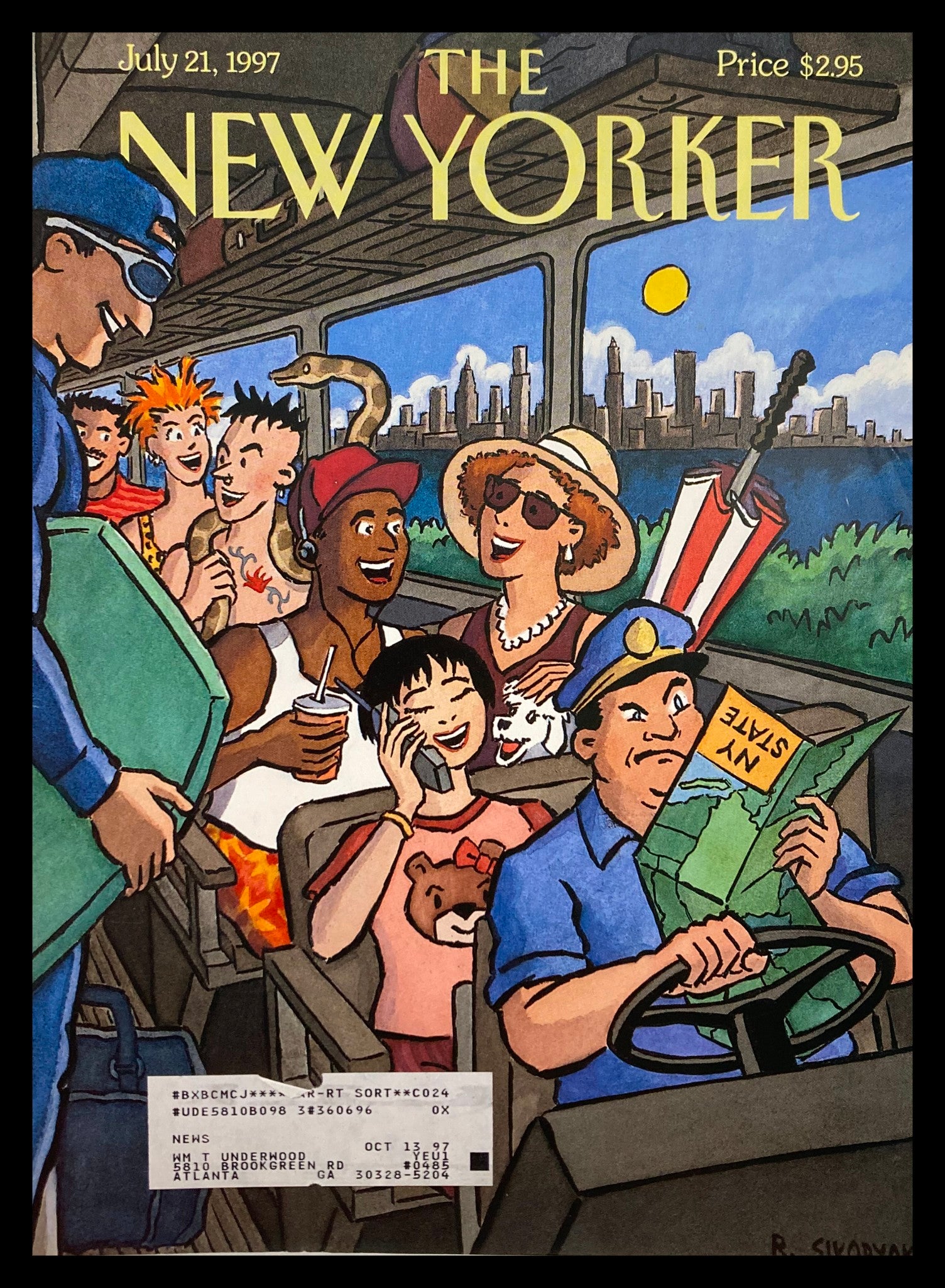 COVER ONLY The New Yorker July 21 1997 Escape from New York by R. Sikoryak