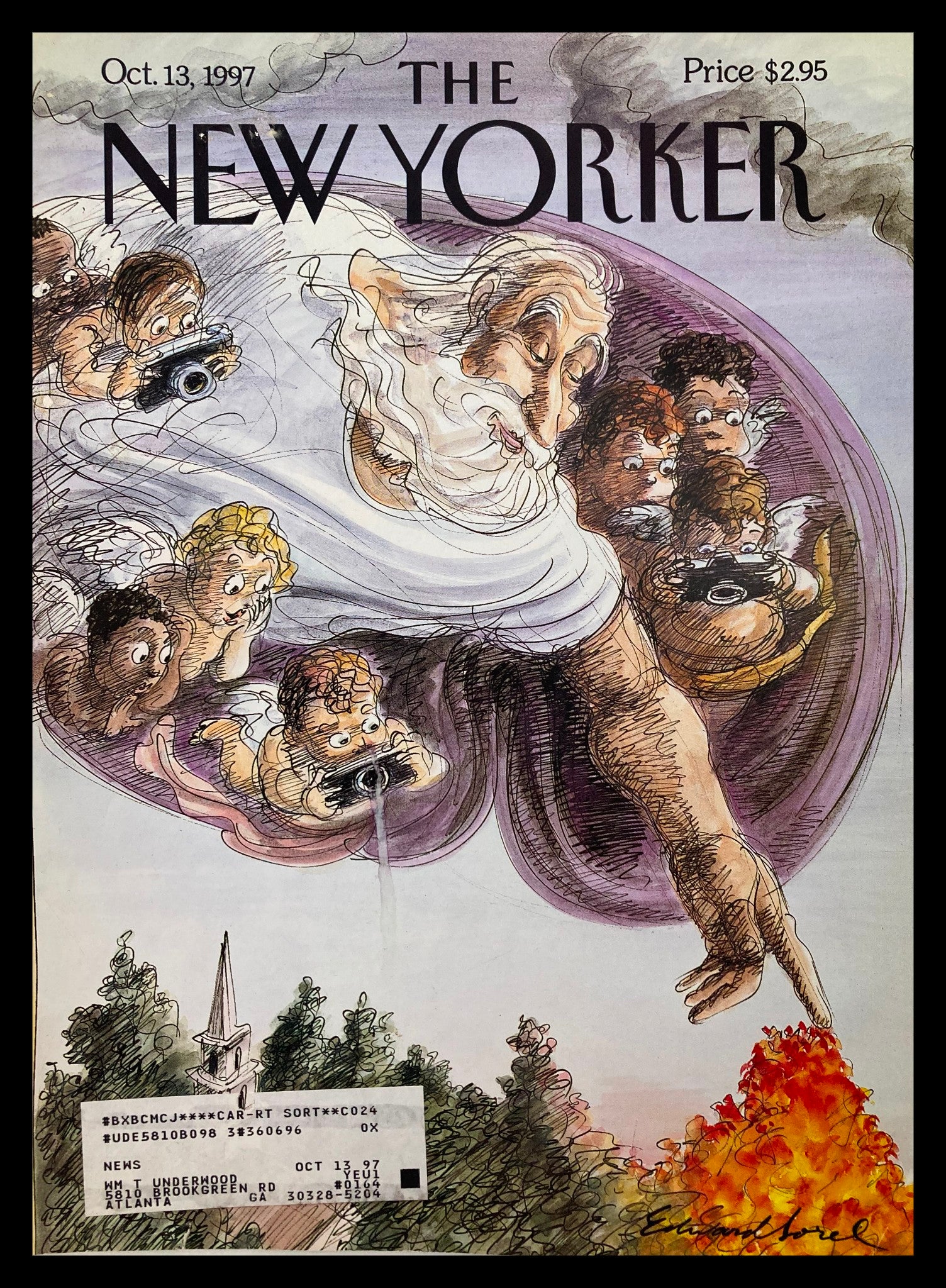 COVER ONLY The New Yorker October 13 1997 Fall Colors by Edward Sorel