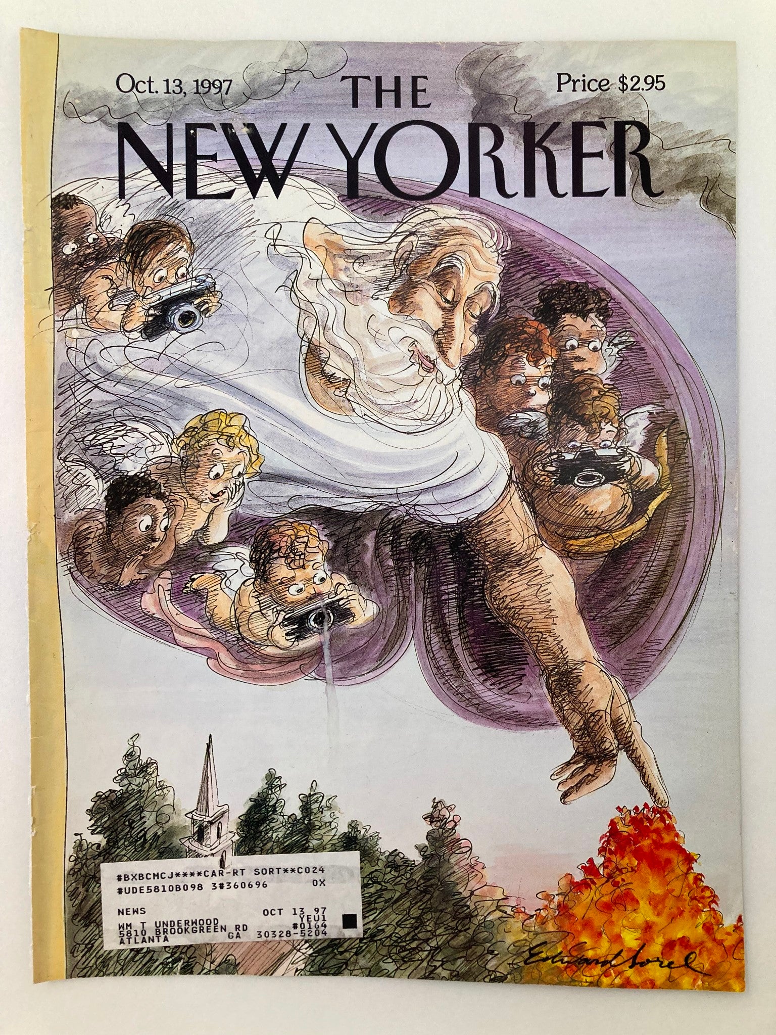 COVER ONLY The New Yorker October 13 1997 Fall Colors by Edward Sorel