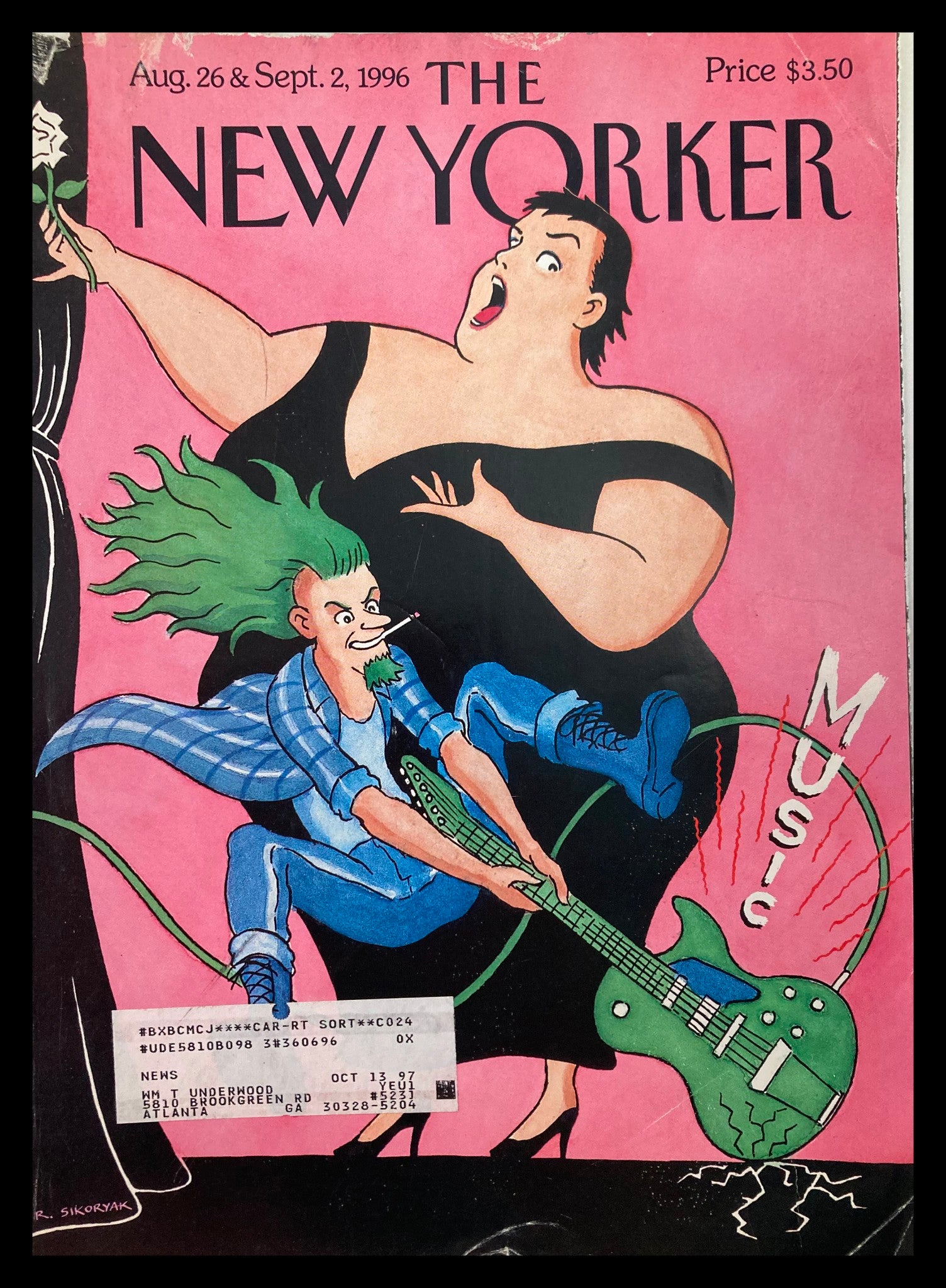 COVER ONLY The New Yorker August 26 1996 Duet by Robert Sikoryak