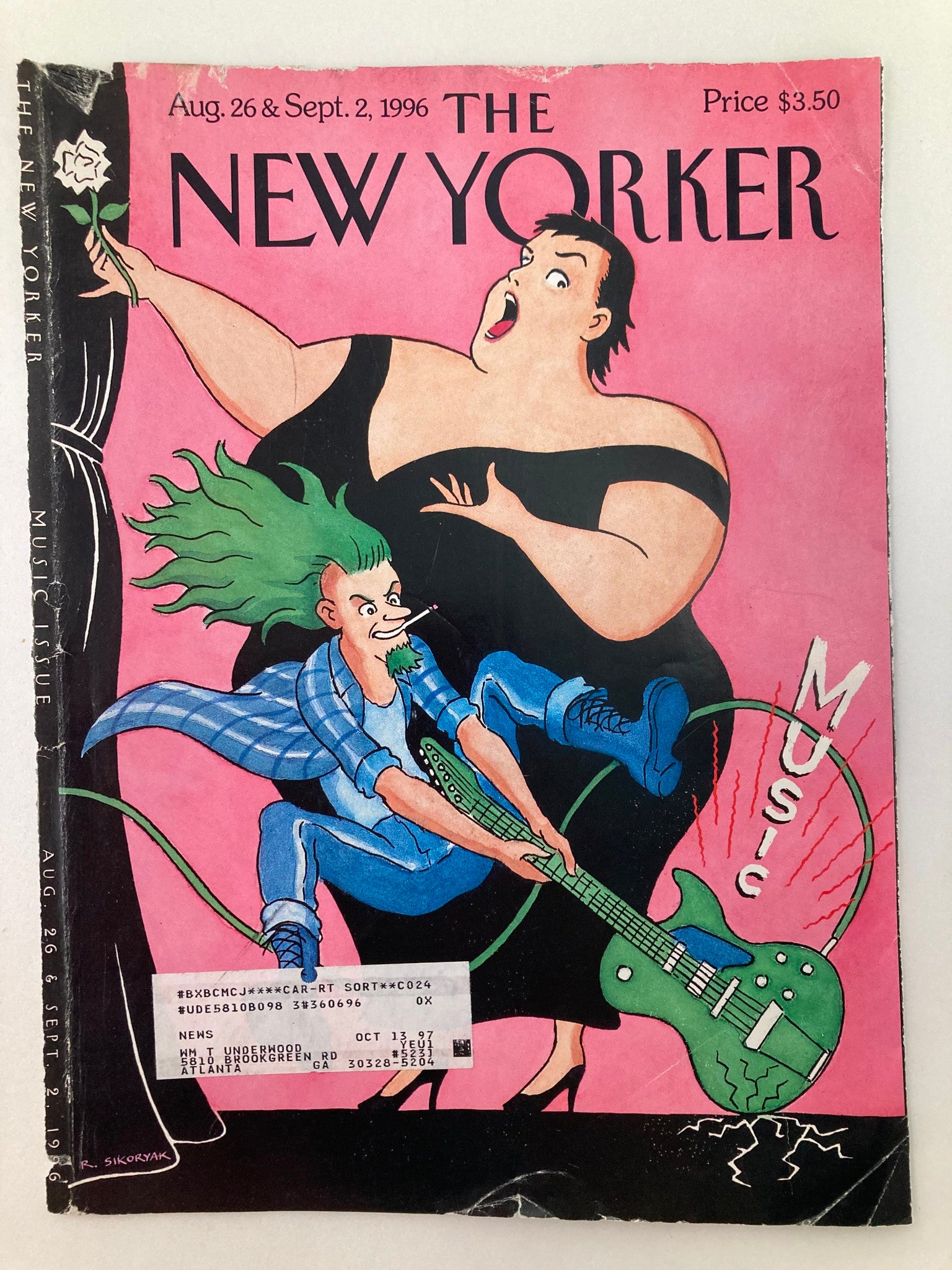 COVER ONLY The New Yorker August 26 1996 Duet by Robert Sikoryak